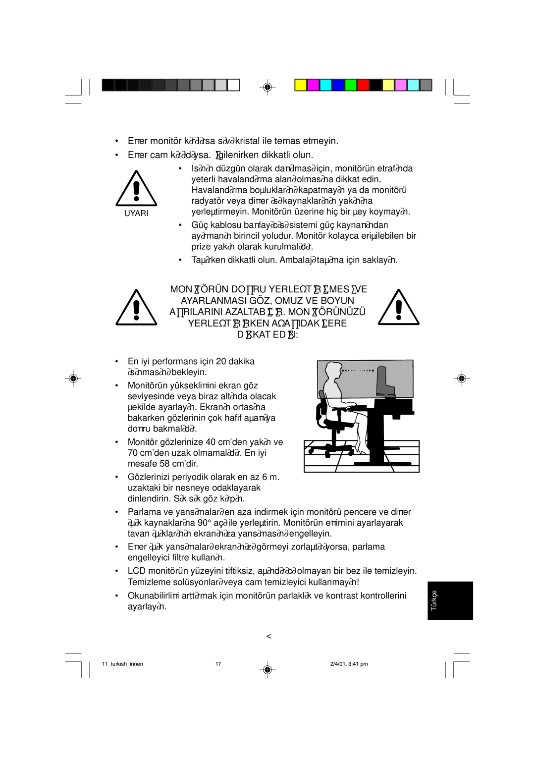 NEC LCD1850X user manual Türkçe-17 