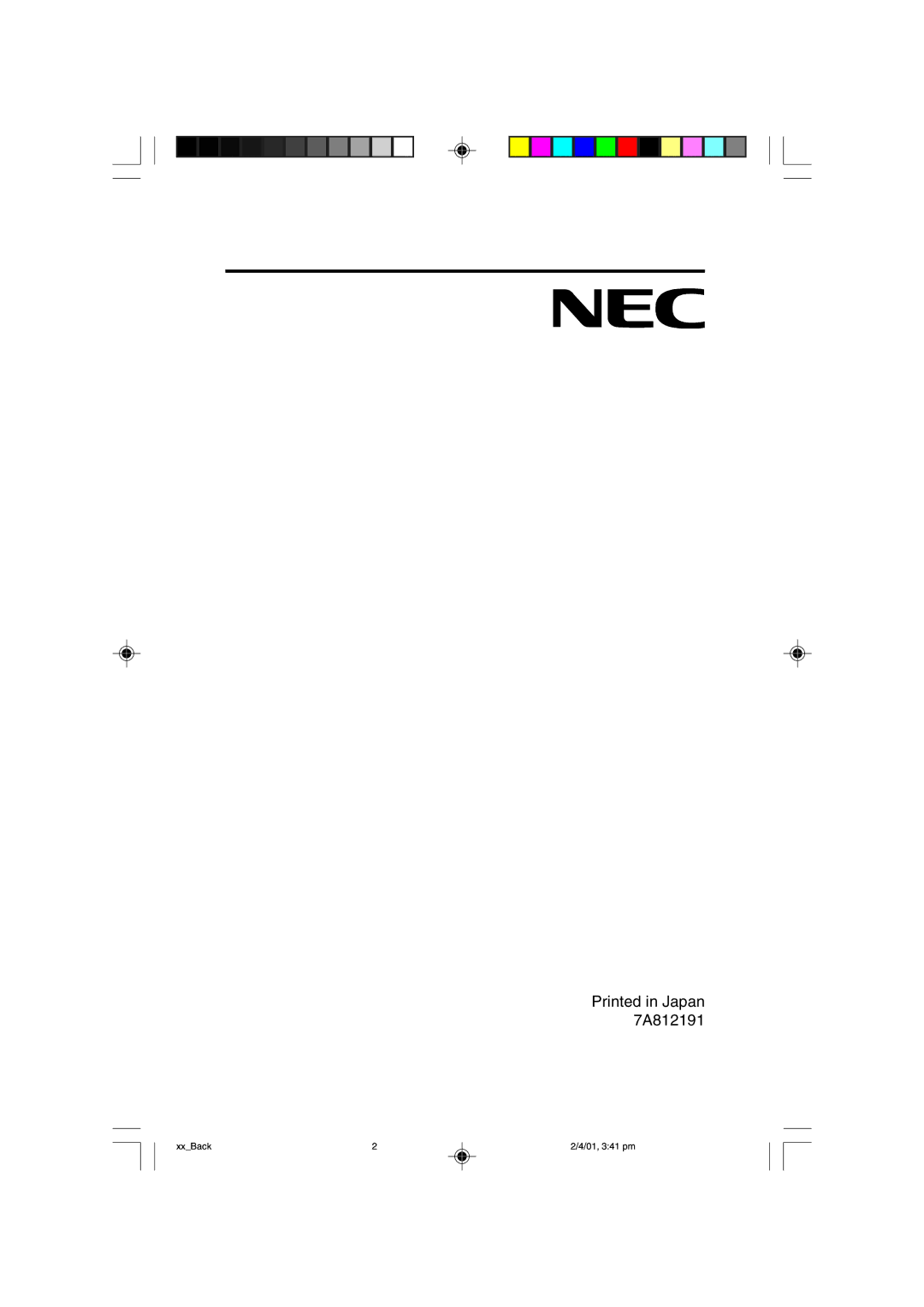 NEC LCD1850X user manual XxBack 01, 341 pm 