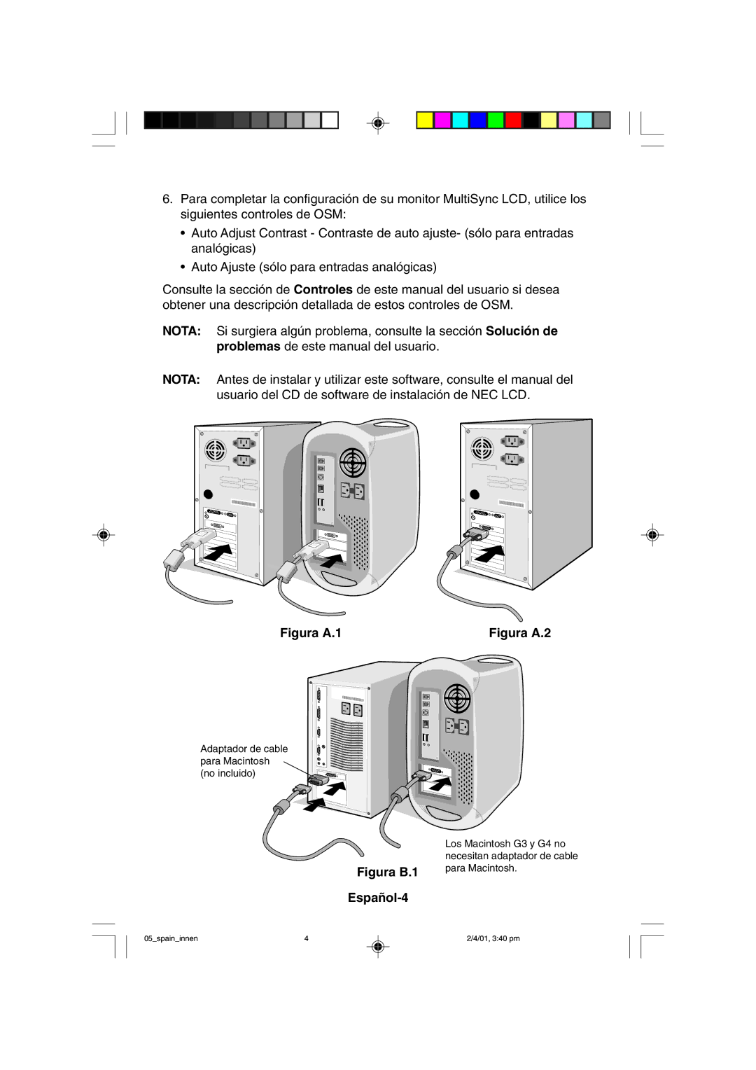 NEC LCD1850X user manual Figura A.1 