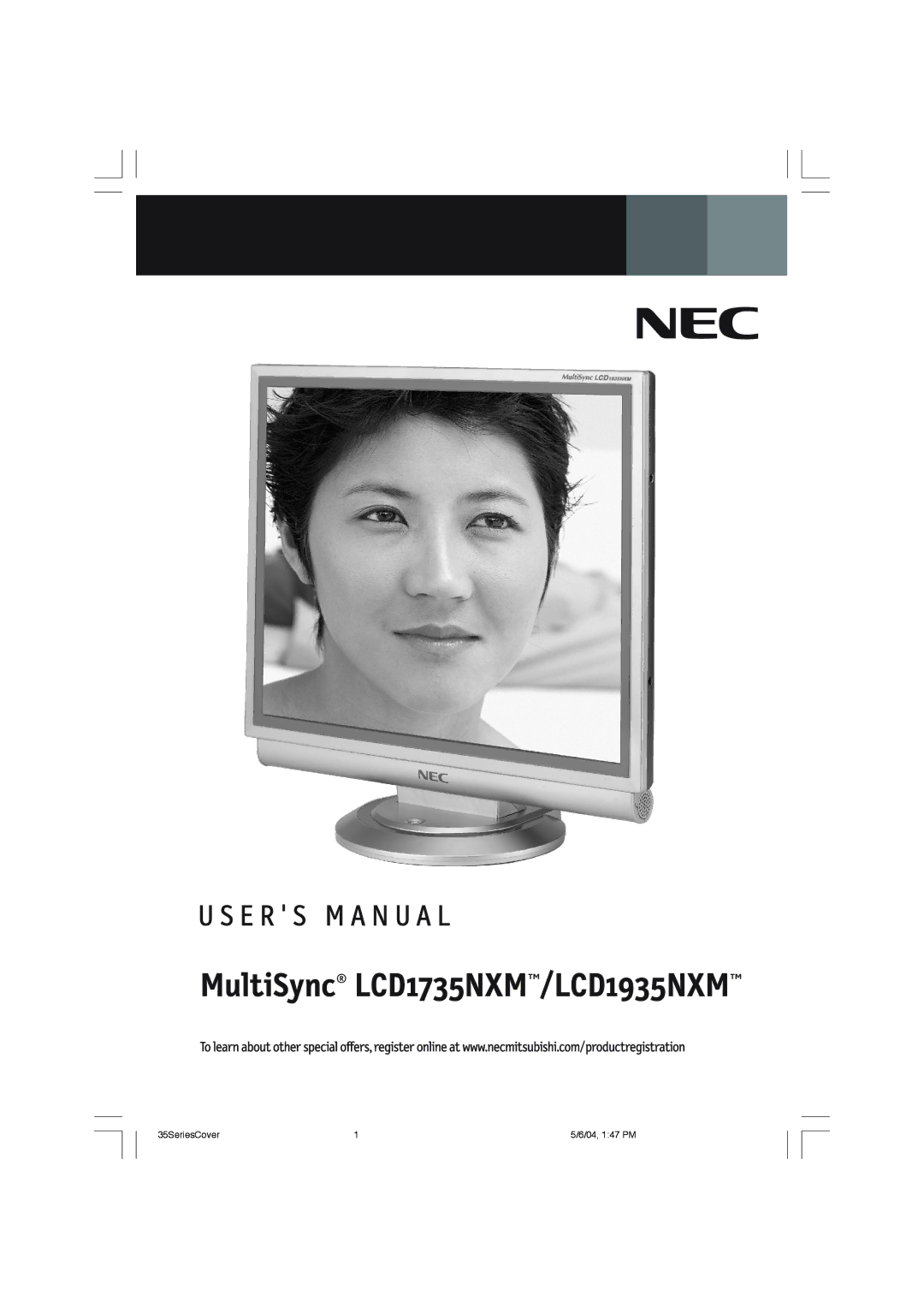 NEC manual MultiSync LCD1735NXM/LCD1935NXM 