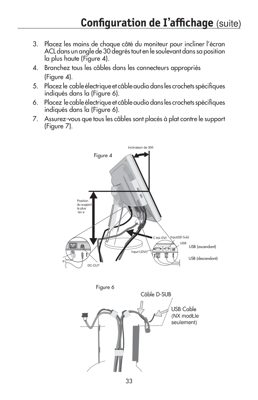 NEC LCD195NXM user manual Conﬁguration de I’afﬁchage suite 