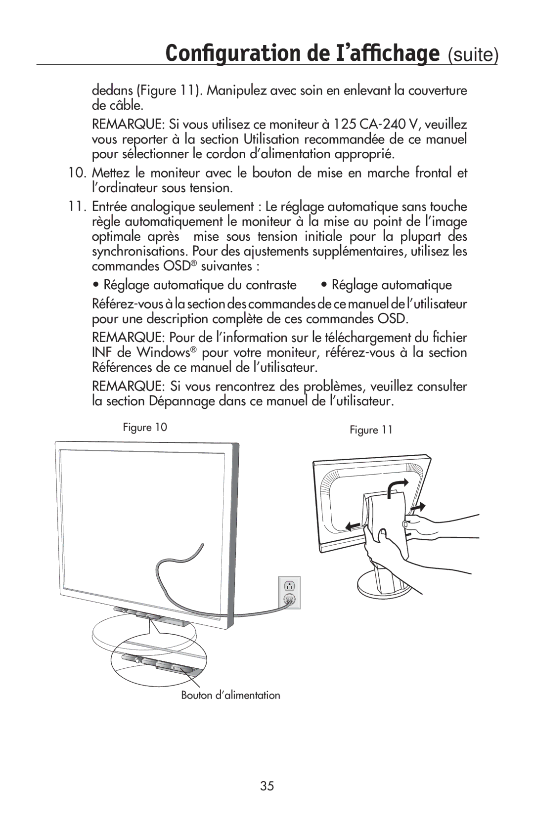 NEC LCD195NXM user manual Bouton d’alimentation 