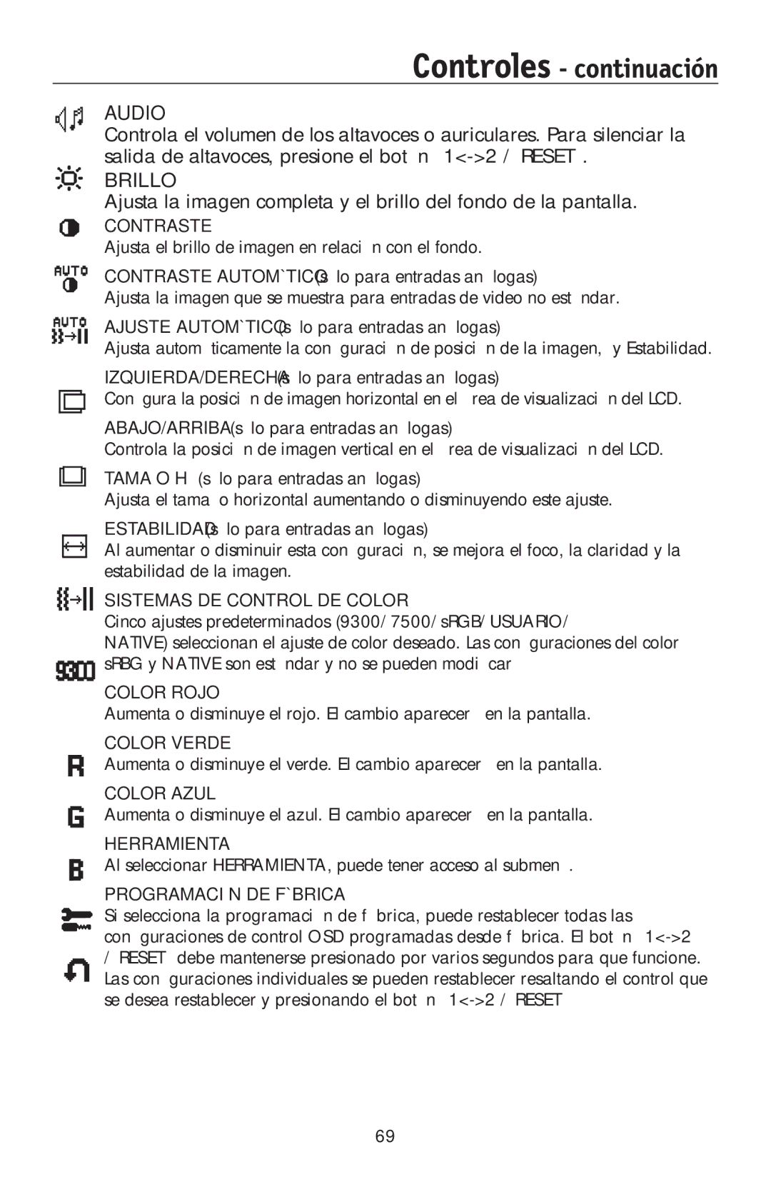 NEC LCD195NXM user manual Audio 