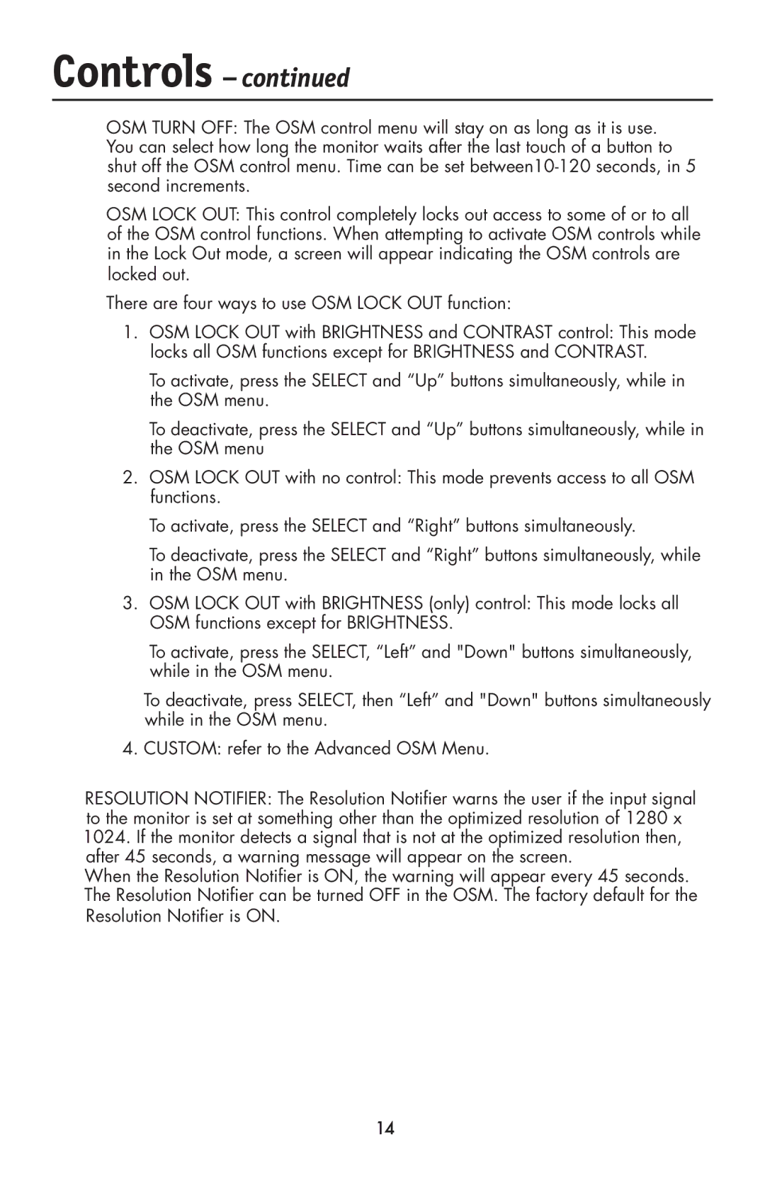 NEC LCD1990FXp user manual Controls 