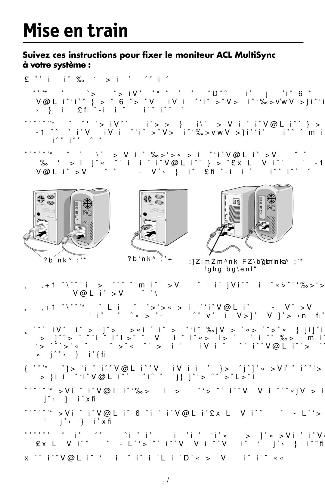 NEC LCD1990FXp user manual Mise en train, Figure A.2 Adaptateur Macintosh Figure B.1 Non inclus 