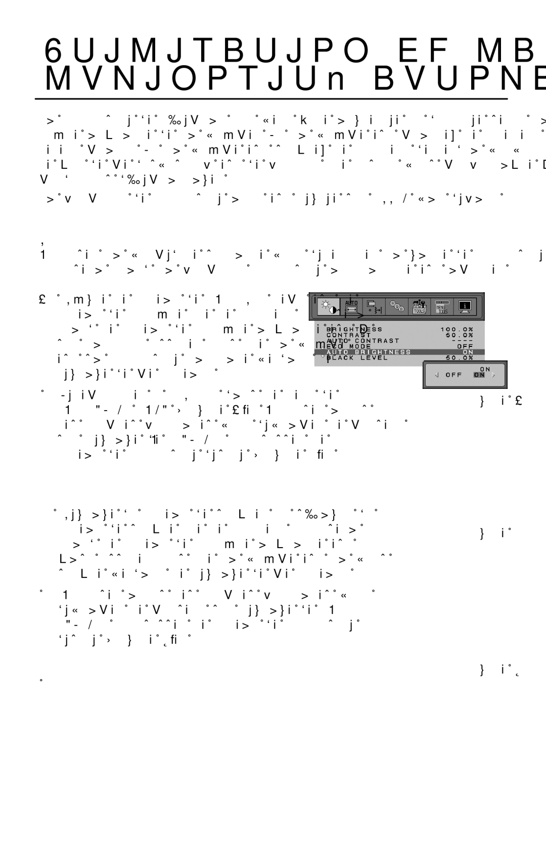 NEC LCD1990FXp user manual Utilisation de la fonction de luminosité automatique 