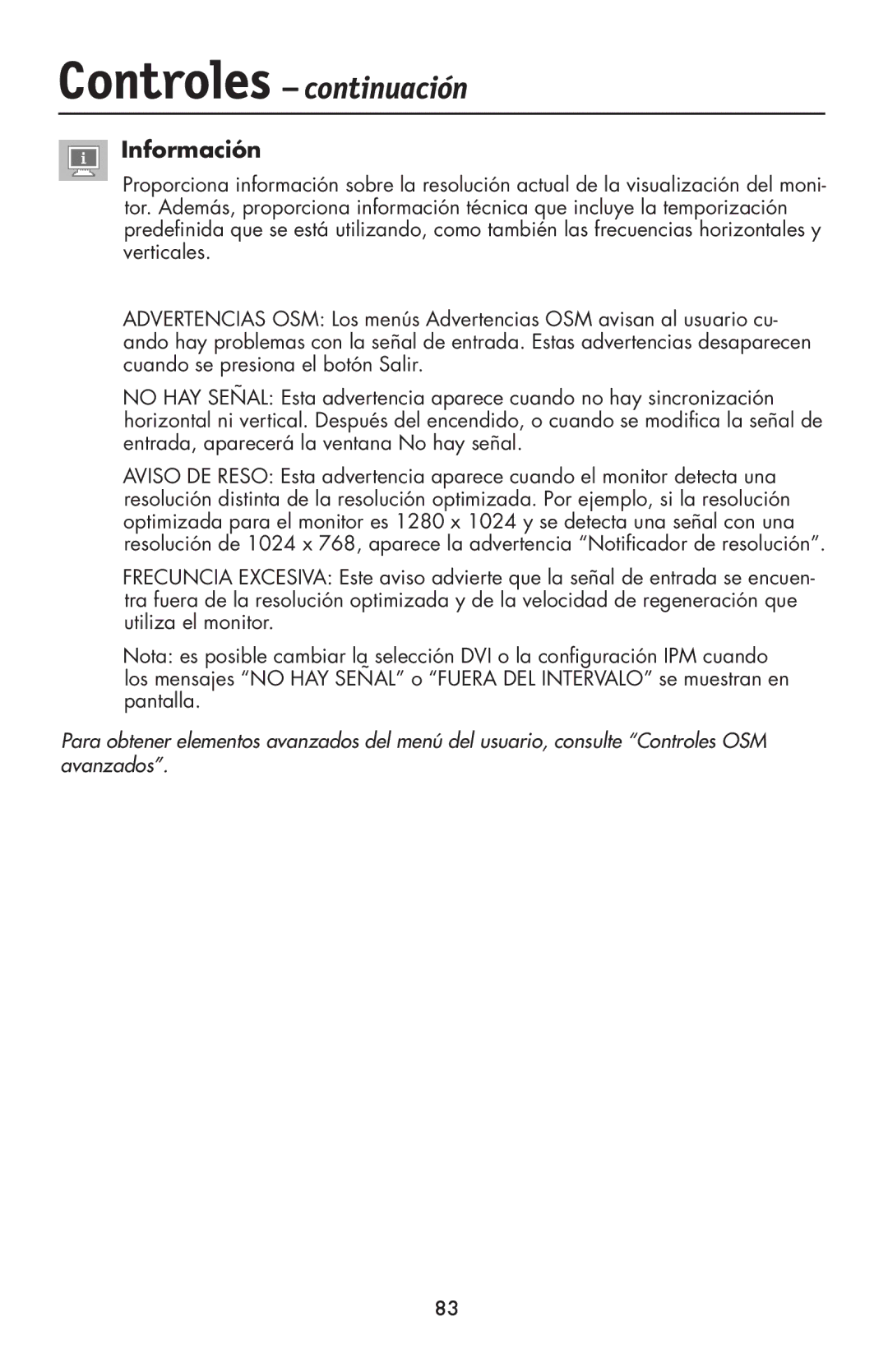 NEC LCD1990FXp user manual Información 