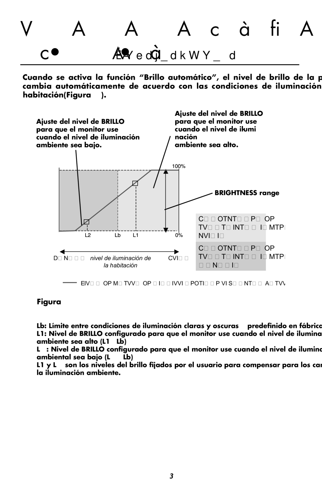 NEC LCD1990FXp Uso de la función Brillo, Condiciones de iluminación ambiente claras, Oscuras, Iluminación ambiente 