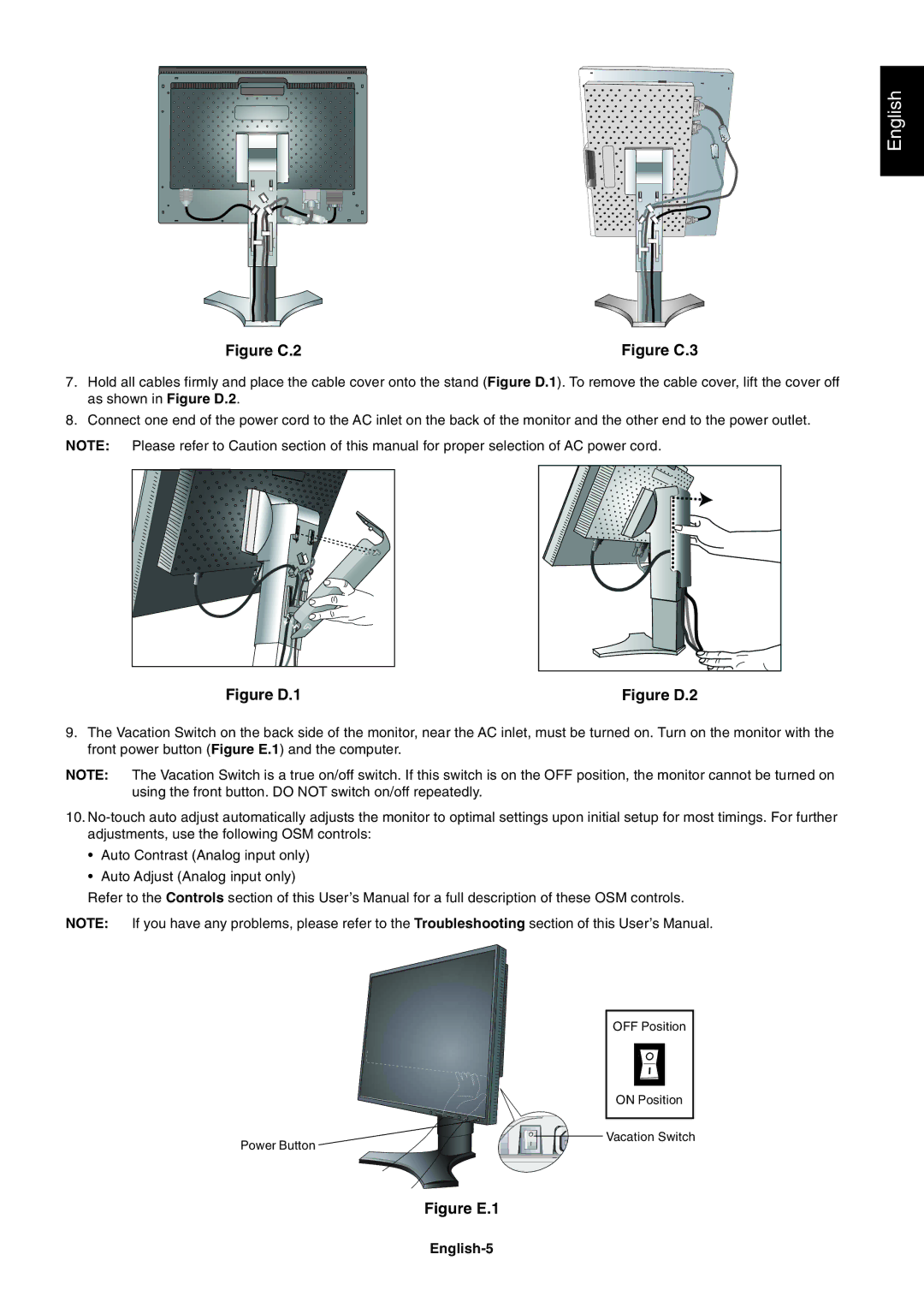 NEC LCD1990FXp user manual Figure C.2, English-5 