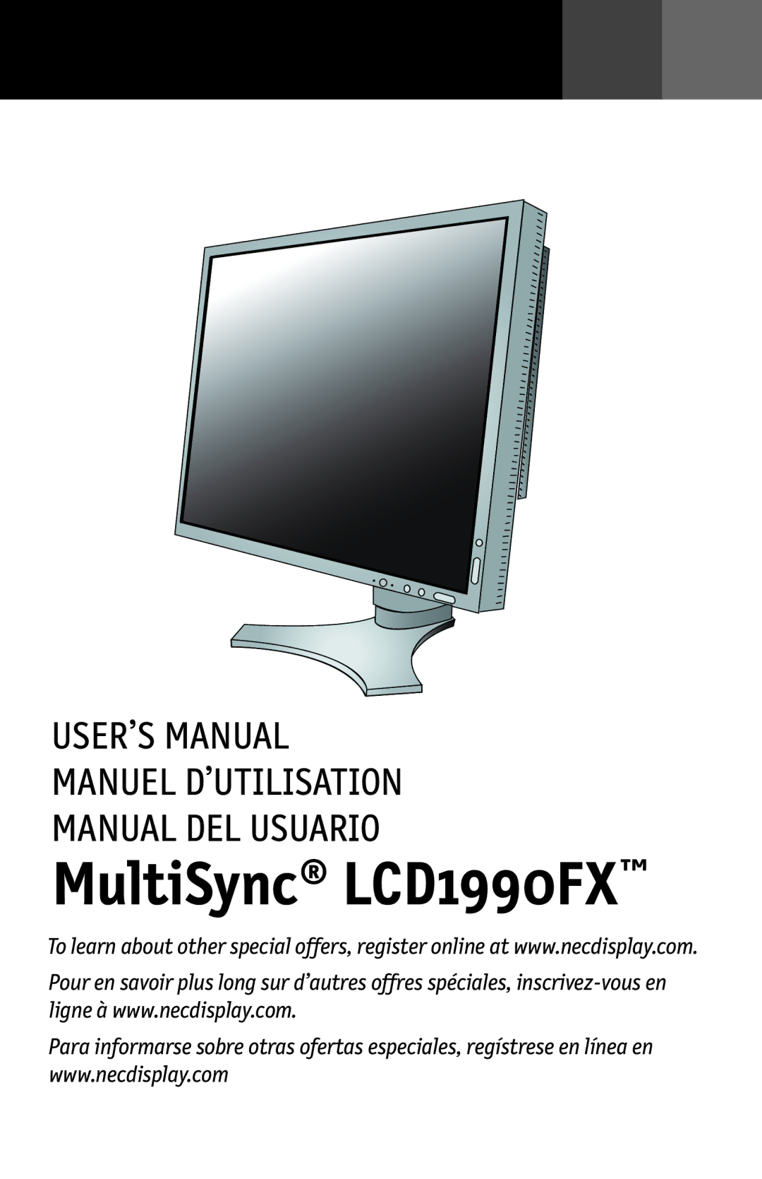 NEC LCD1990FXTM user manual MultiSync LCD1990FX 