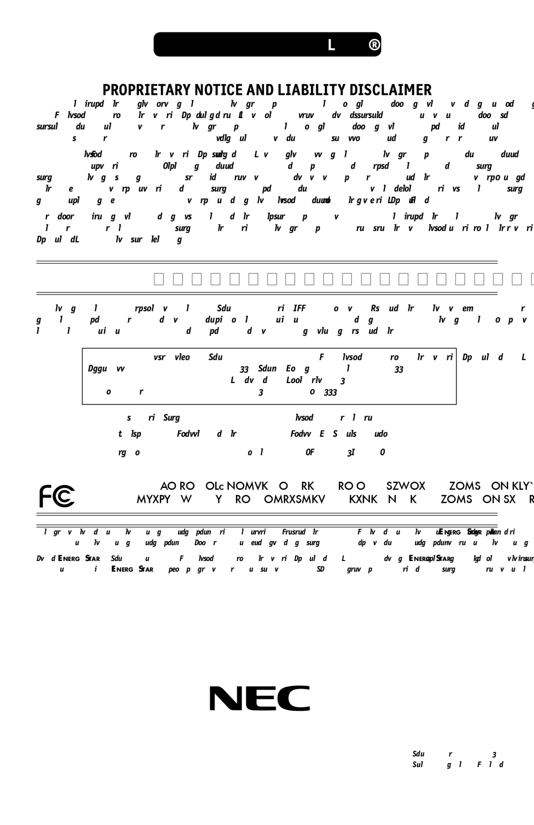 NEC LCD1990FXTM user manual Declaration of Conformity 