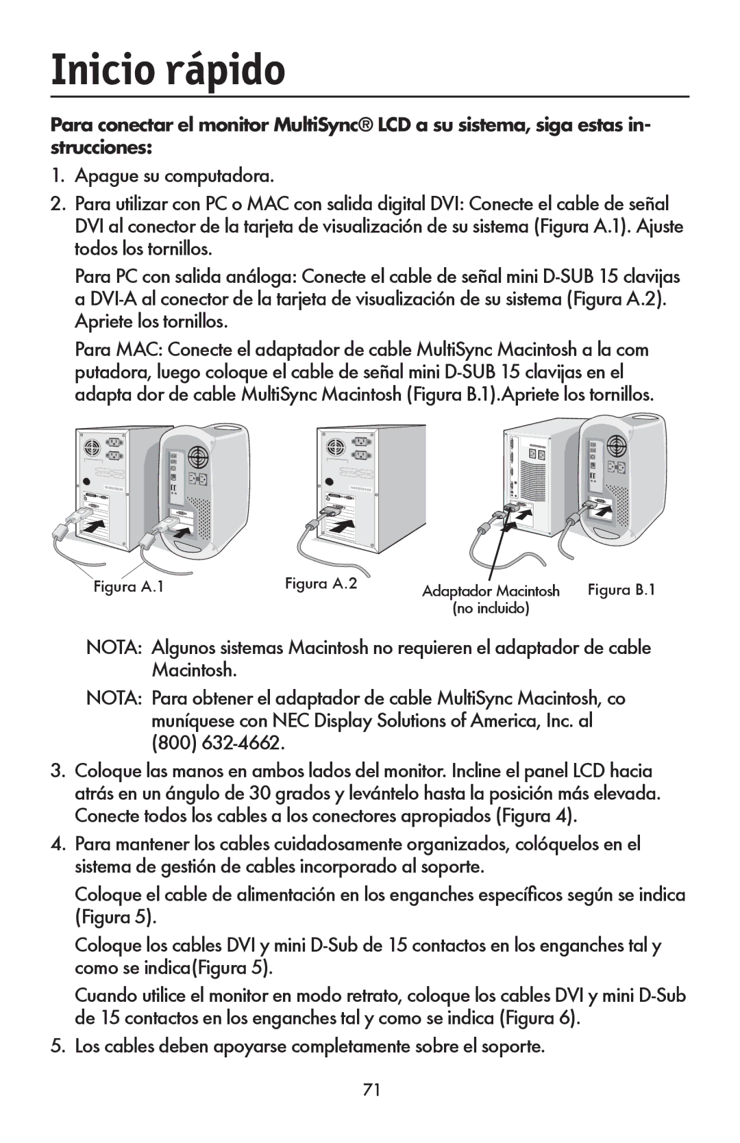 NEC LCD1990FXTM user manual Inicio rápido, Figura A.1 