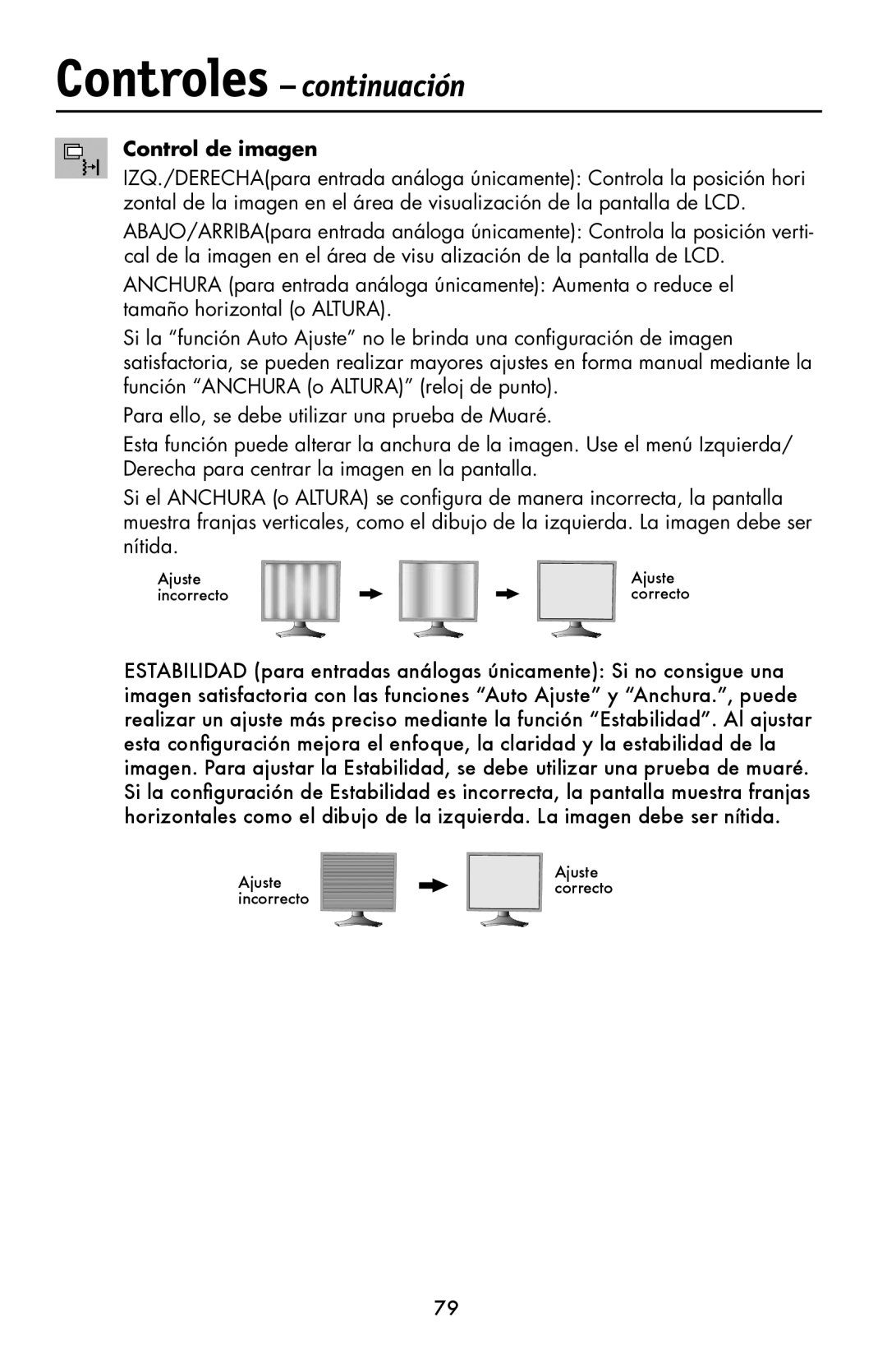 NEC LCD1990FXTM user manual Control de imagen 