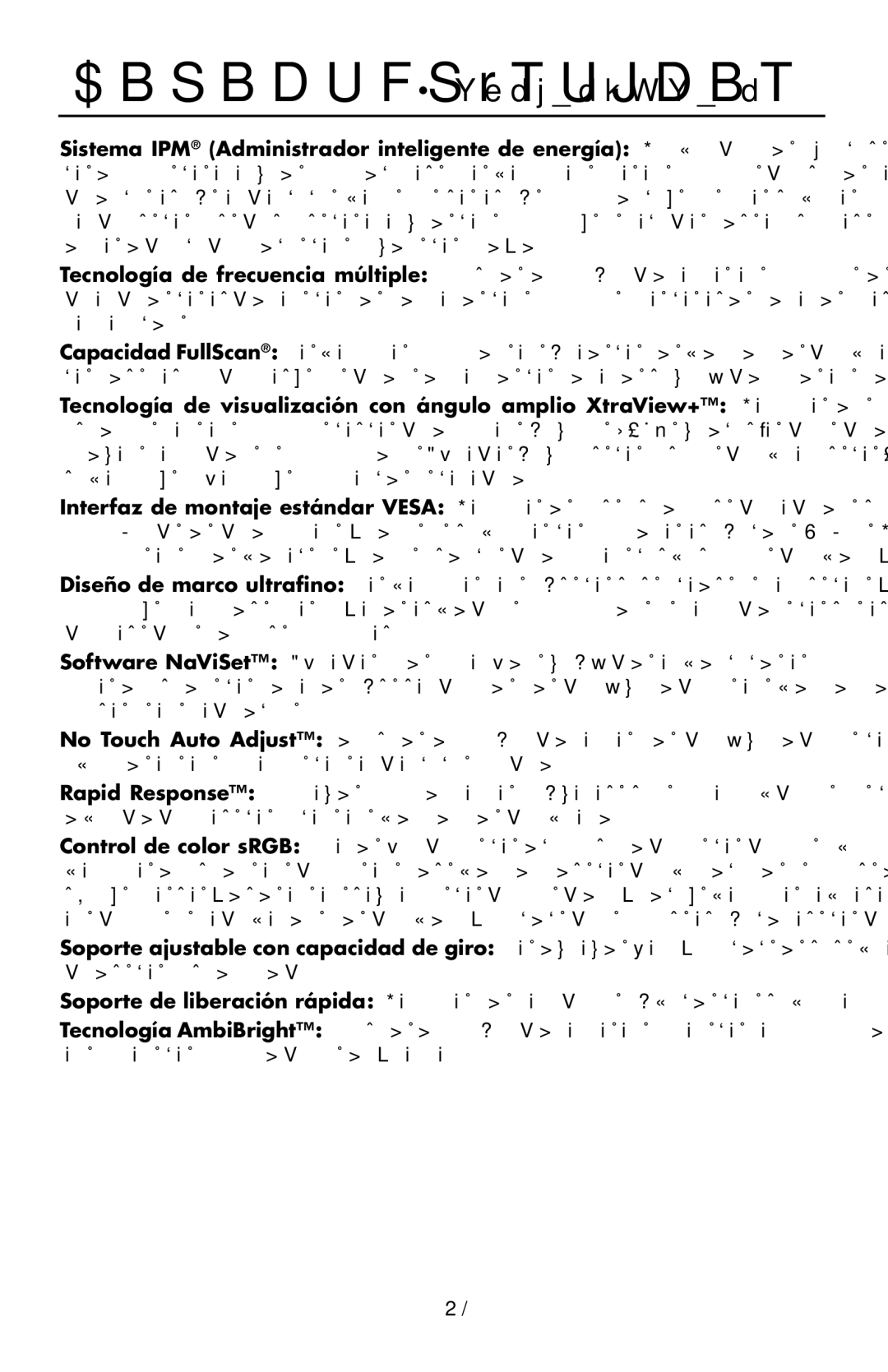 NEC LCD1990FXTM user manual Características continuación 