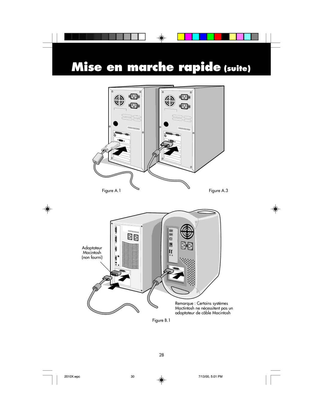 NEC LCD2010X manual Mise en marche rapide suite 