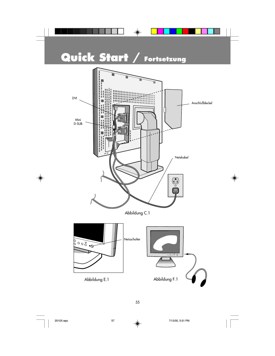 NEC LCD2010X manual Abbildung C.1, Abbildung E.1 