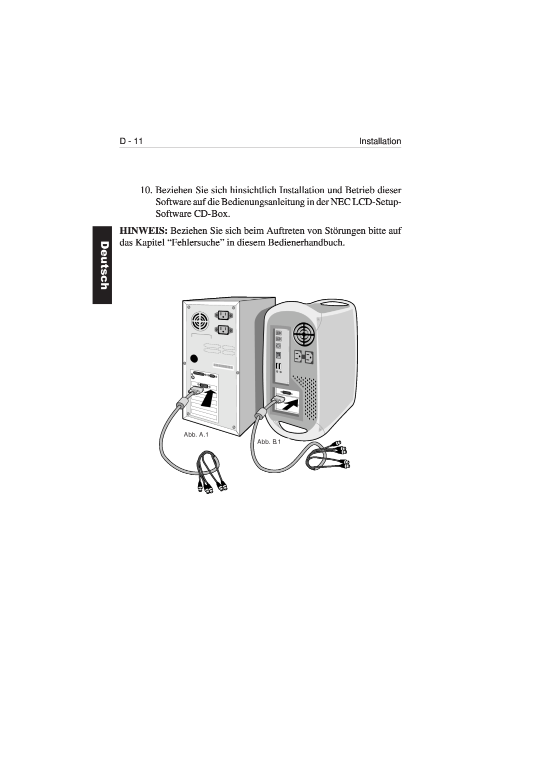 NEC LCD2110 user manual Abb. A.1 Abb. B.1 