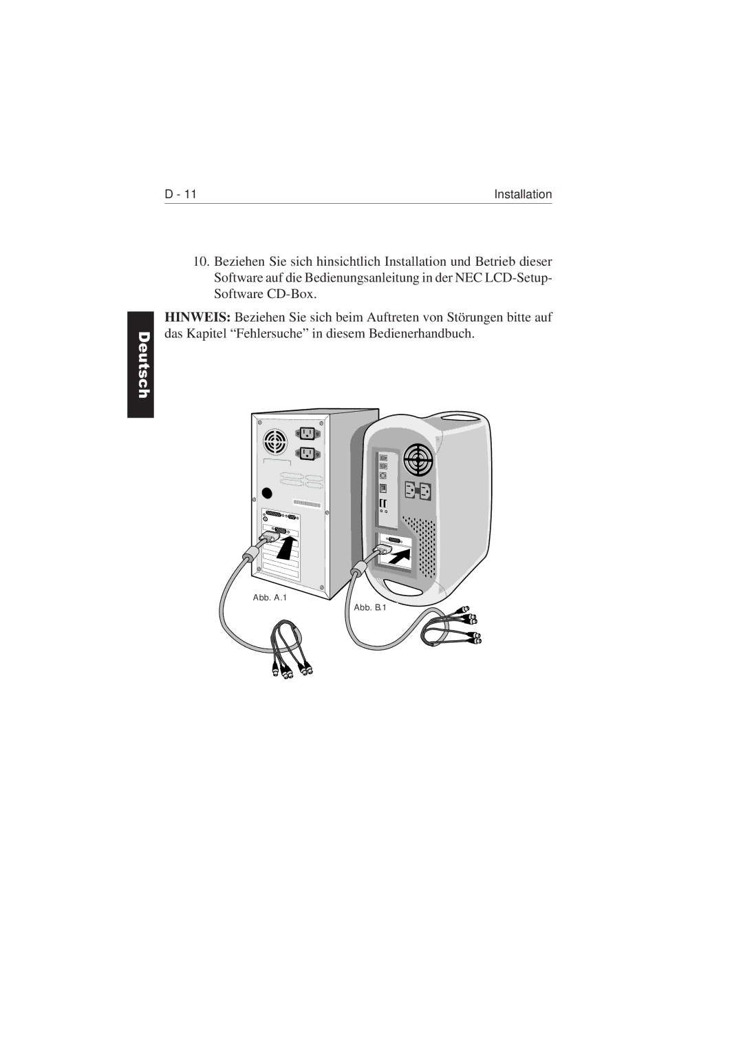 NEC LCD2110 user manual Abb. A.1 Abb. B.1 