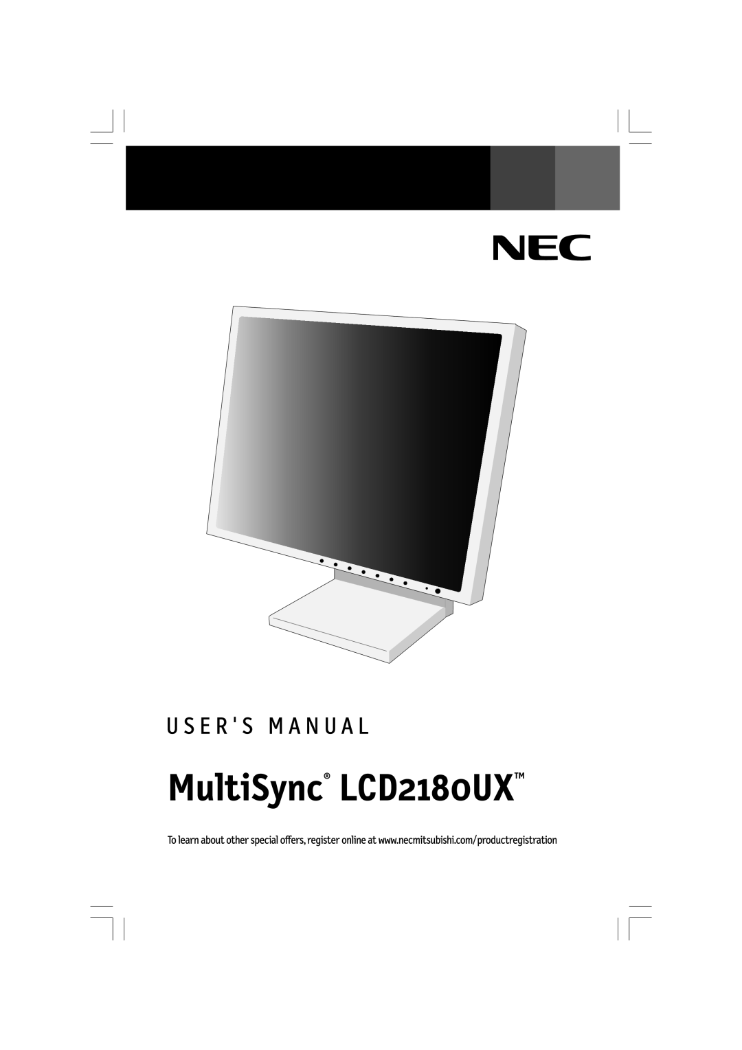 NEC manual MultiSync LCD2180UXTM 