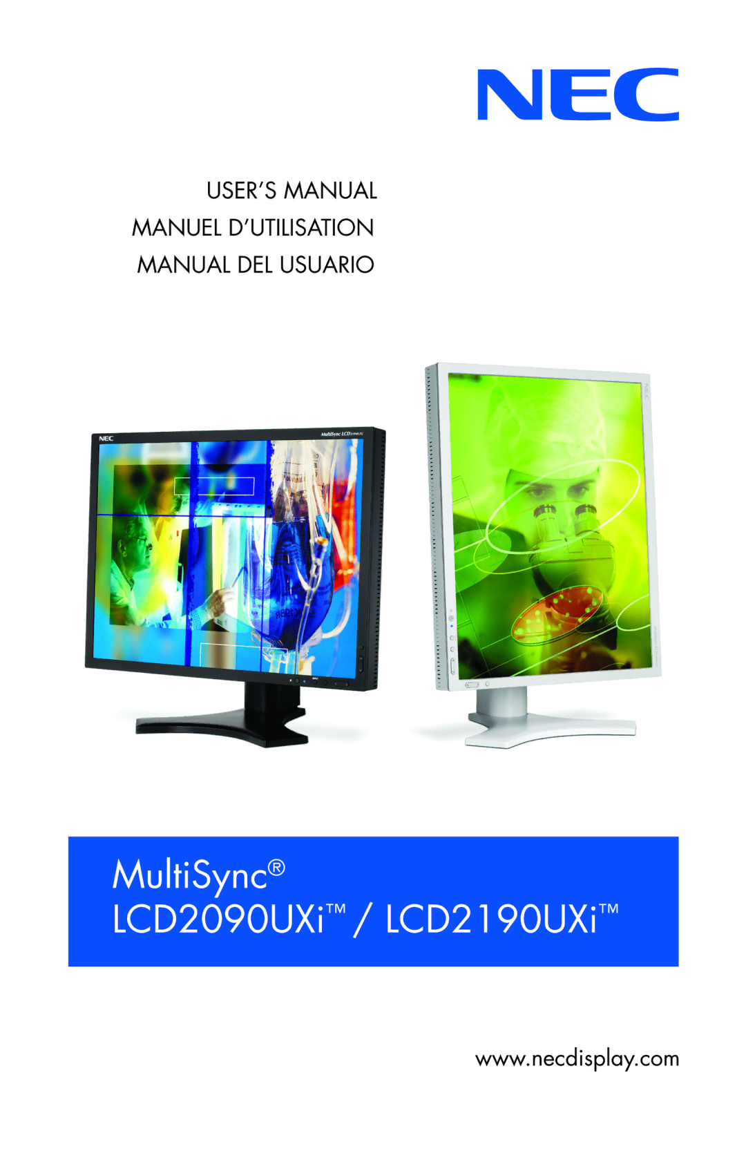 NEC LCD2190UXi user manual MultiSync LCD2090UXi 