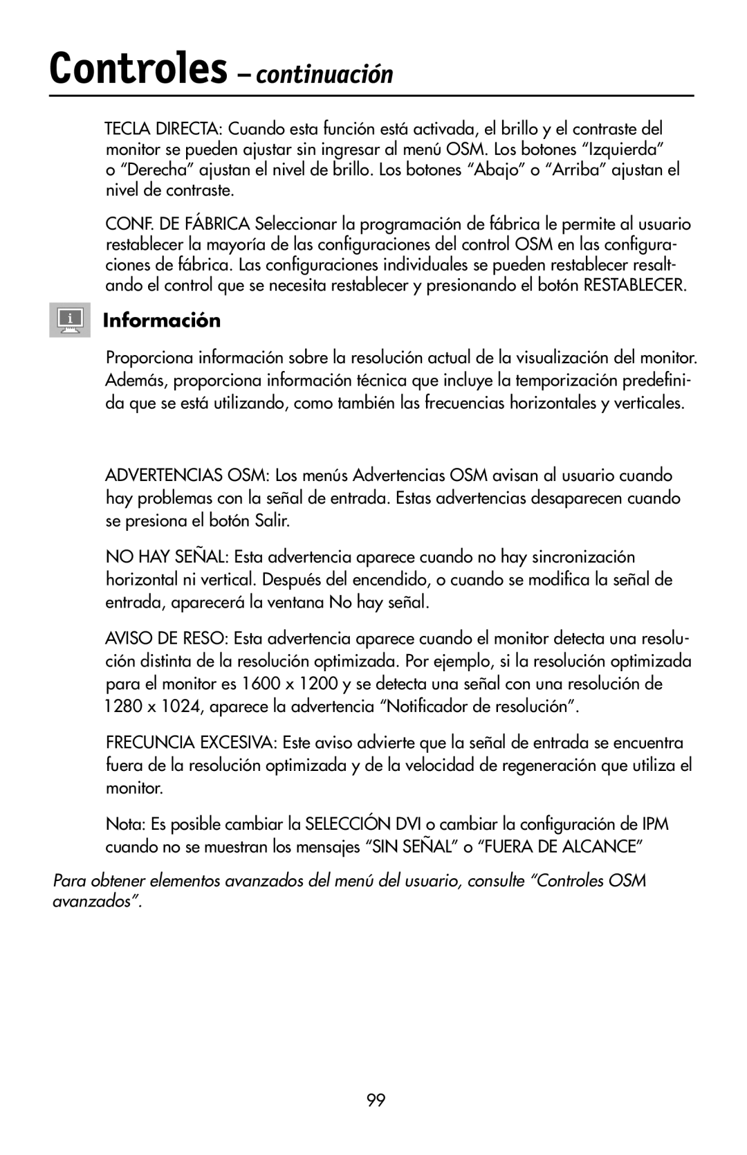 NEC LCD2190UXi user manual Información 