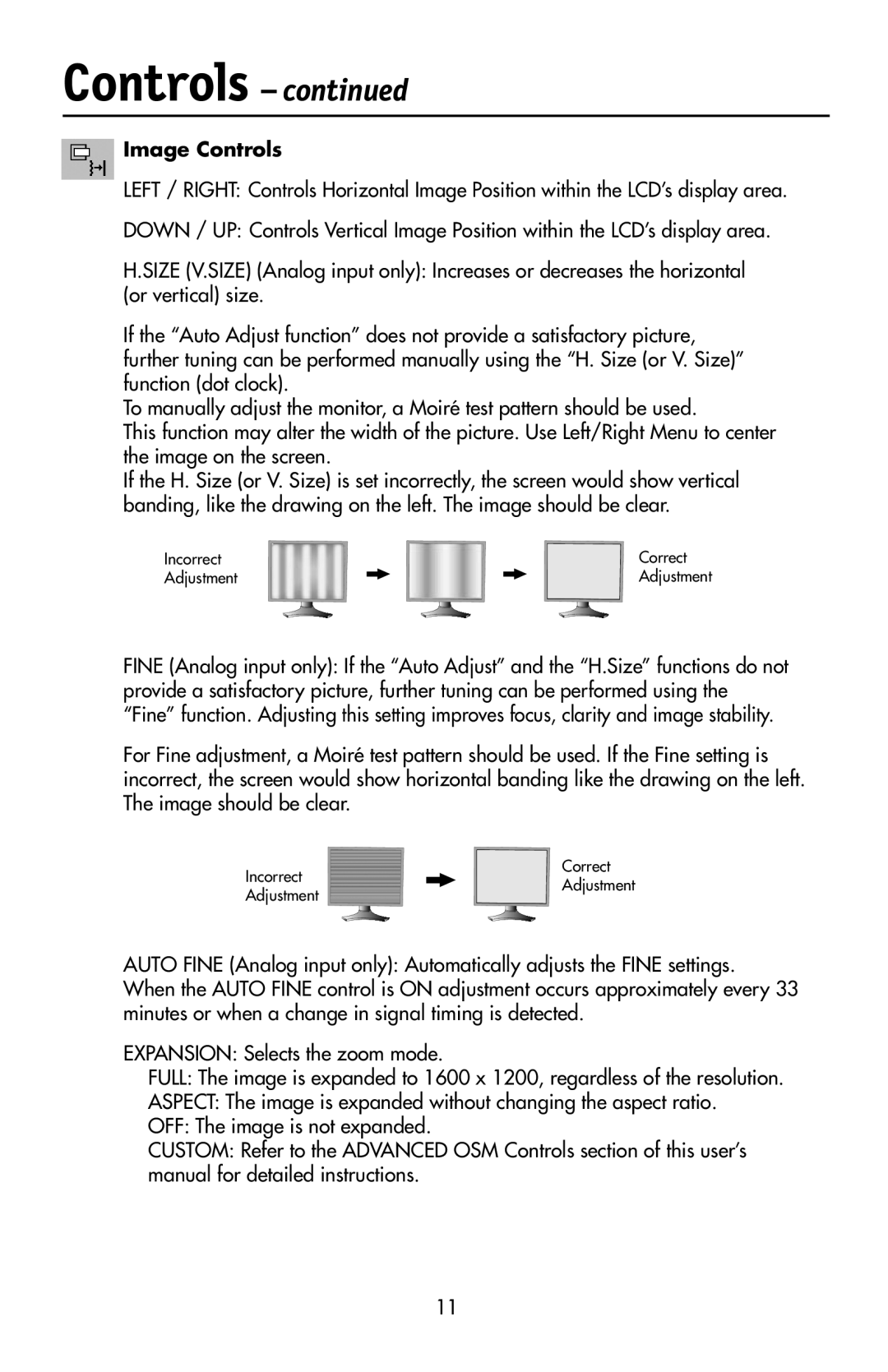 NEC LCD2190UXi user manual Image Controls 