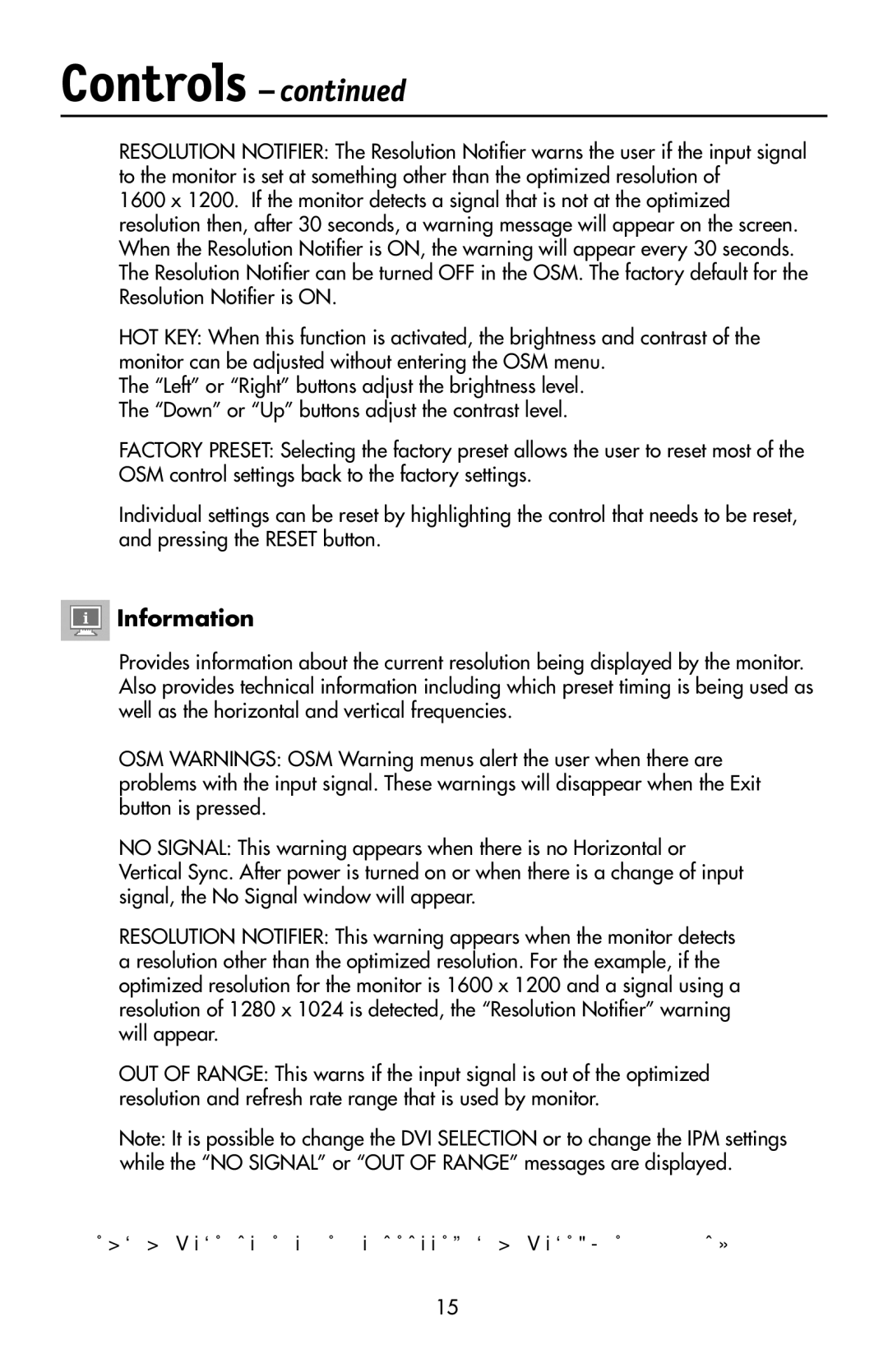 NEC LCD2190UXi user manual Information 