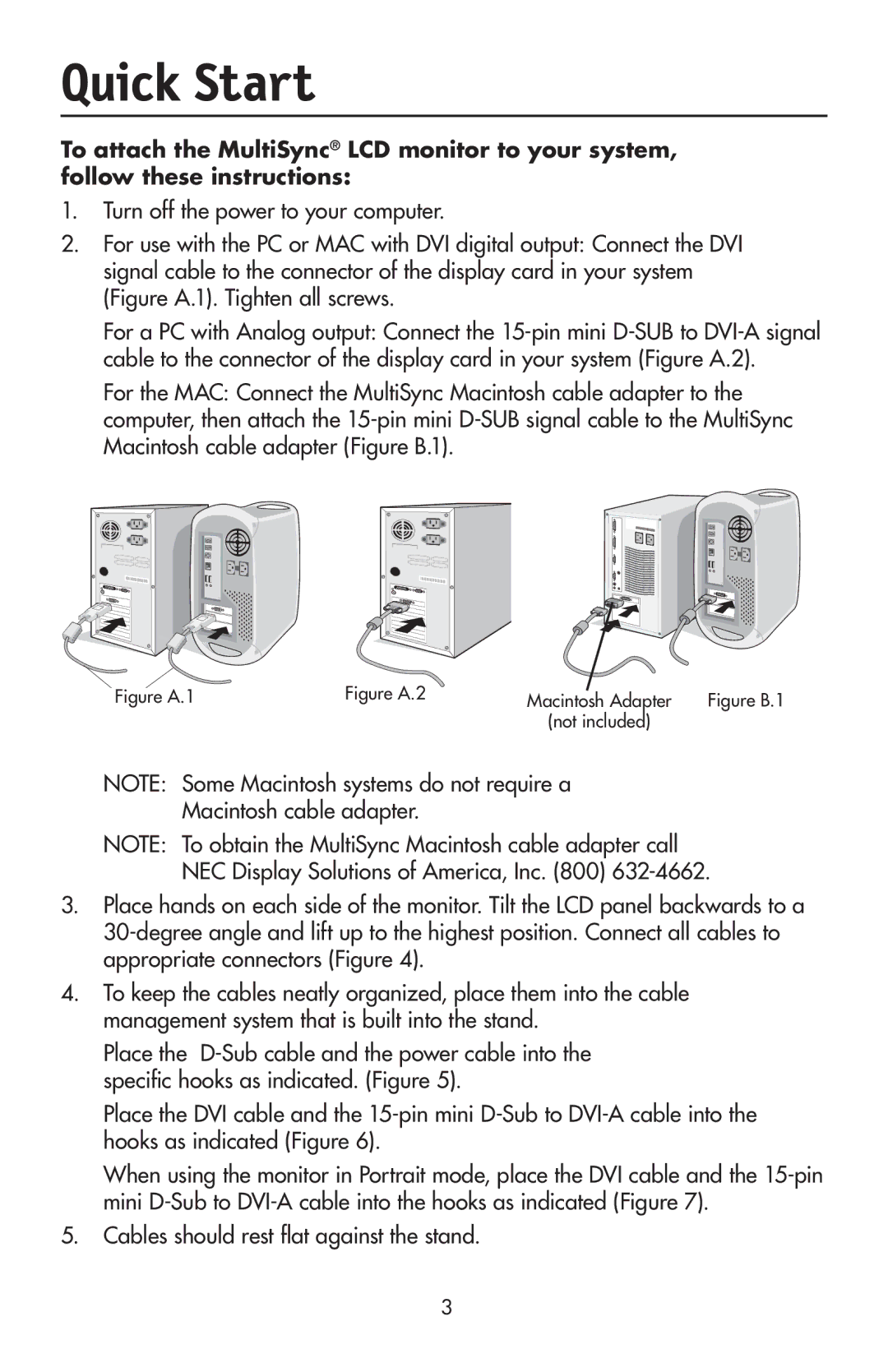 NEC LCD2190UXi user manual Quick Start, Figure A.1 