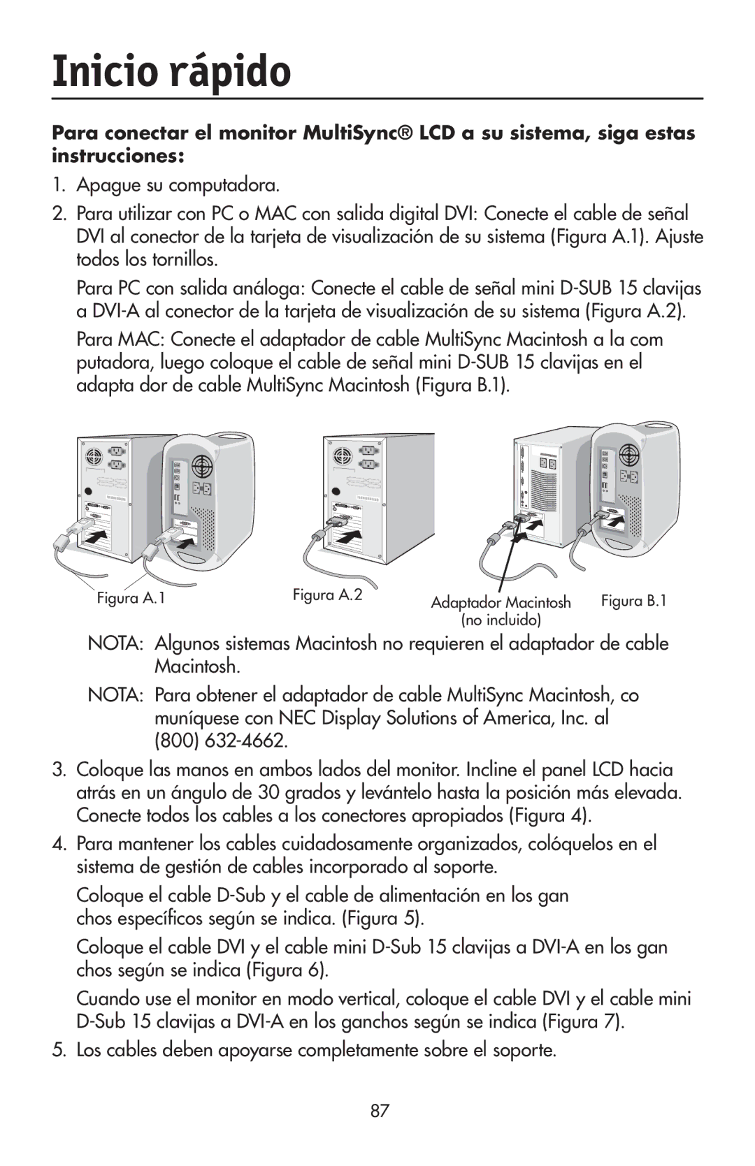 NEC LCD2190UXi user manual Inicio rápido, Figura A.1 