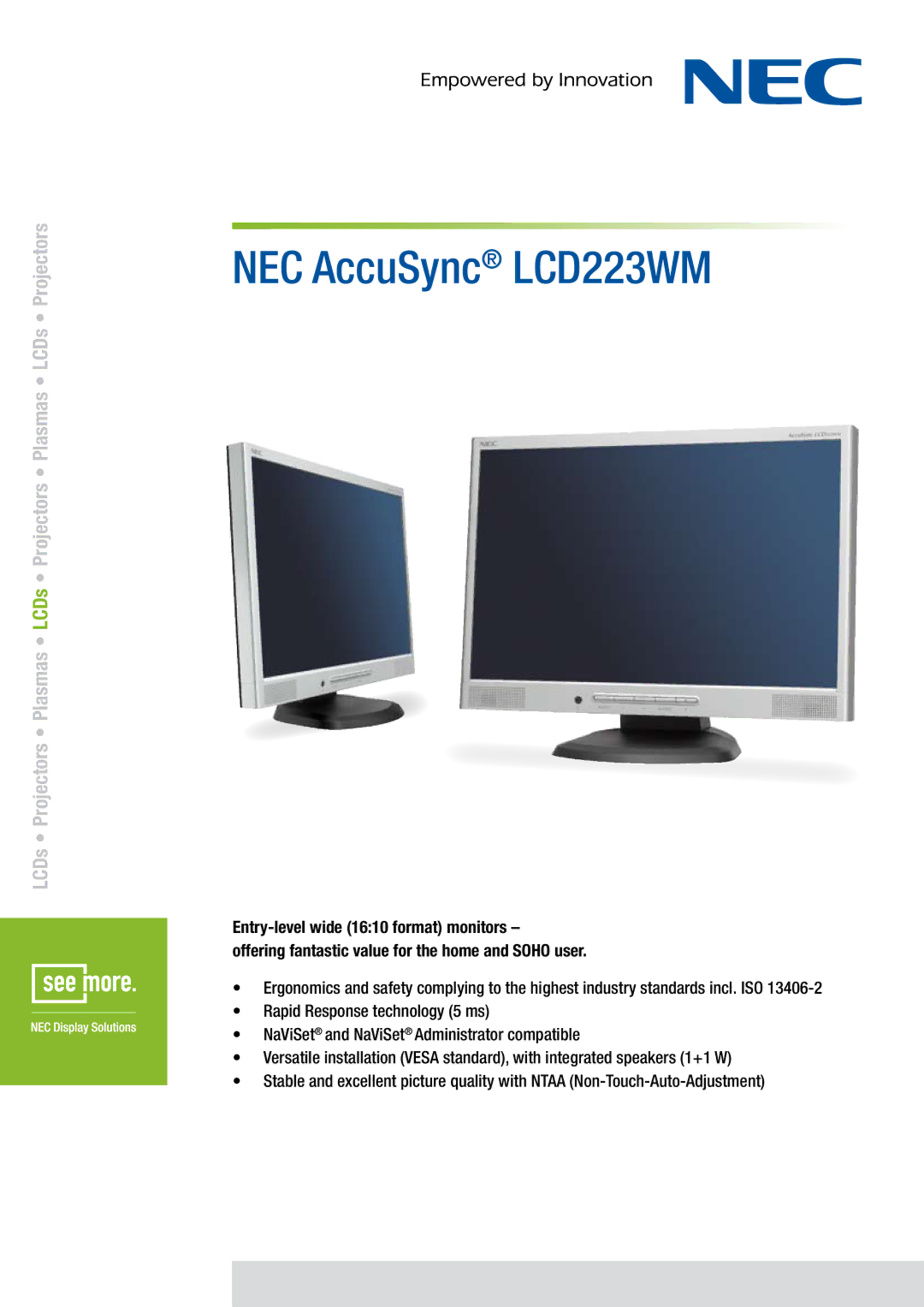 NEC manual NEC AccuSync LCD223WM 