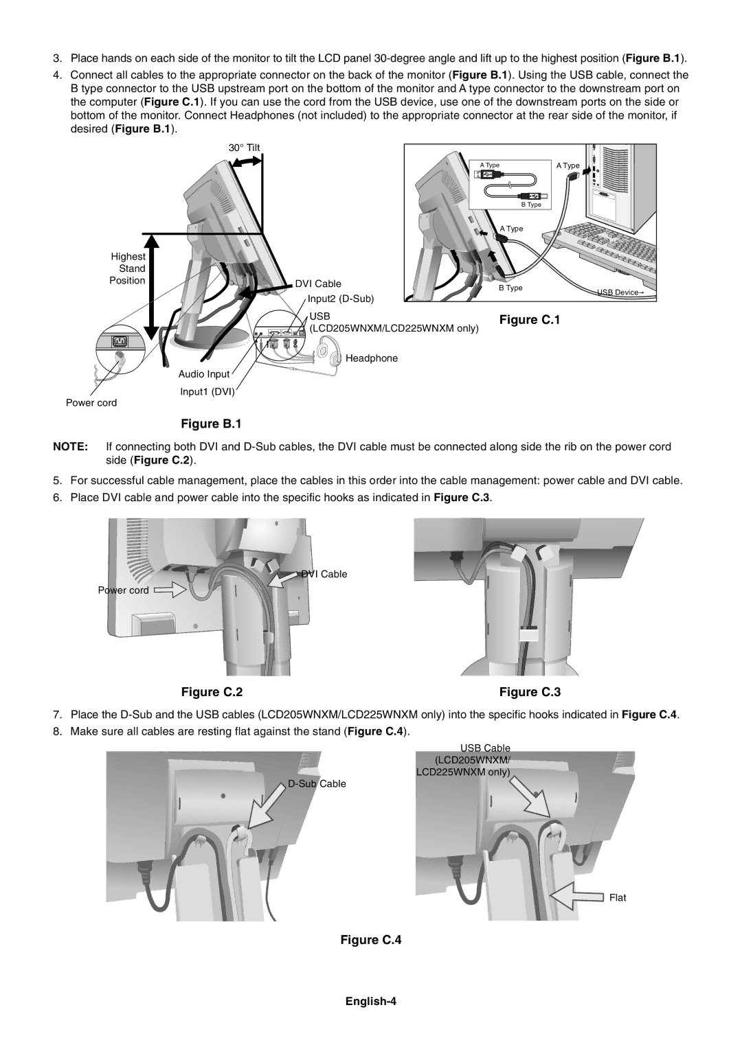 NEC LCD205WNXM, LCD225WNXM user manual Figure C.1, English-4 