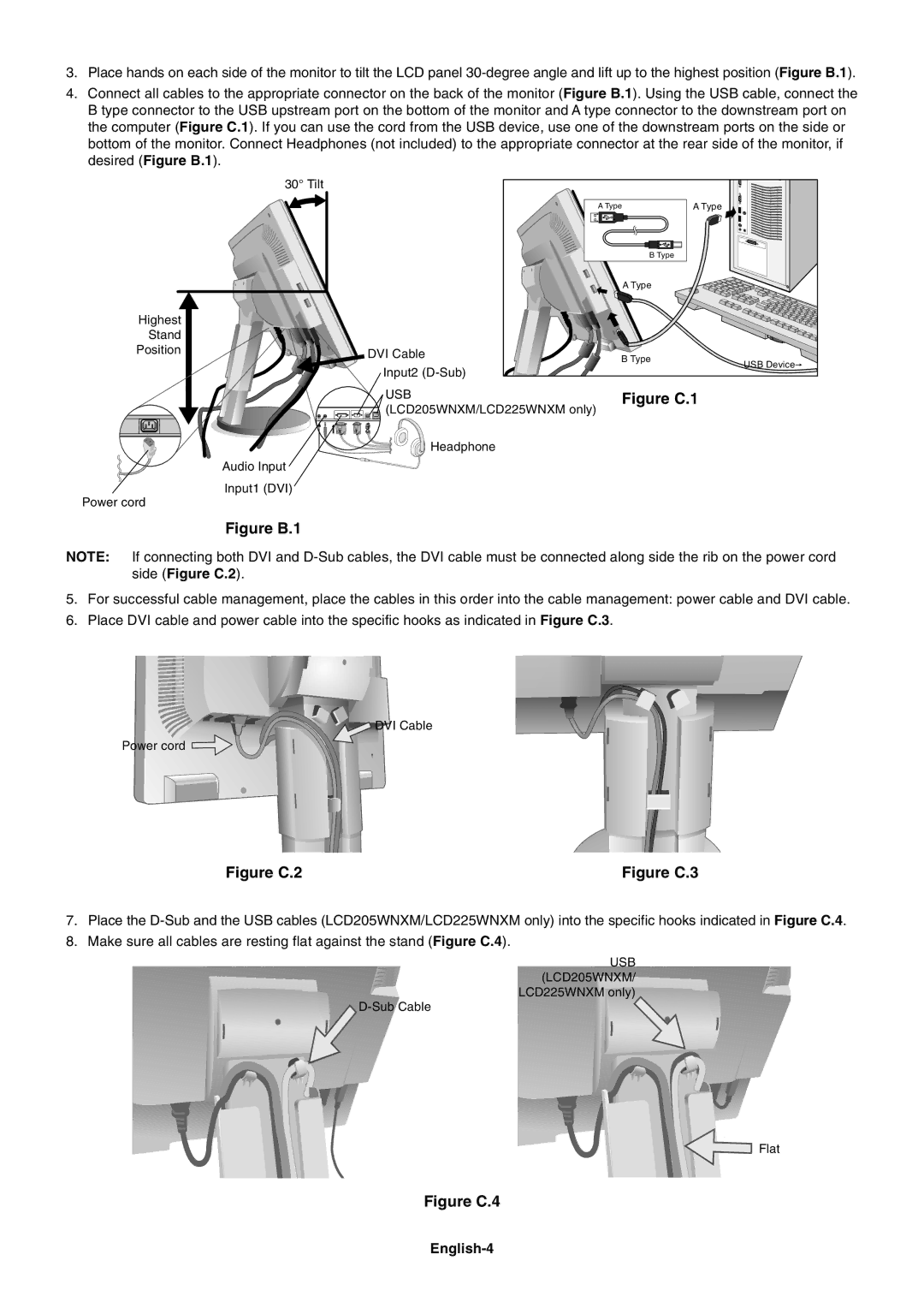 NEC LCD205WNXM, LCD225WNXM user manual Figure C.1, English-4 