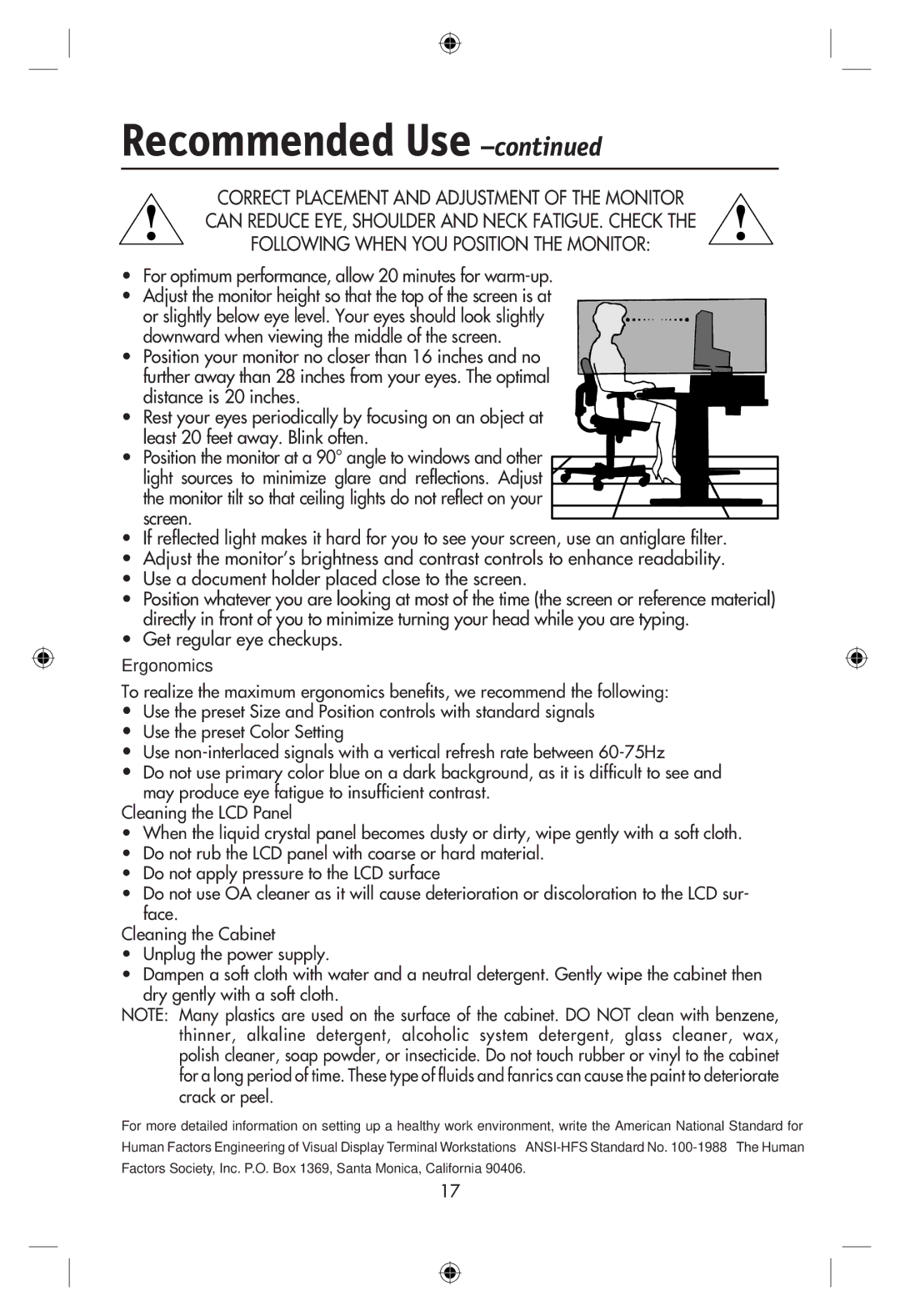 NEC LCD22WMGX, LCD24WMCX user manual Get regular eye checkups 