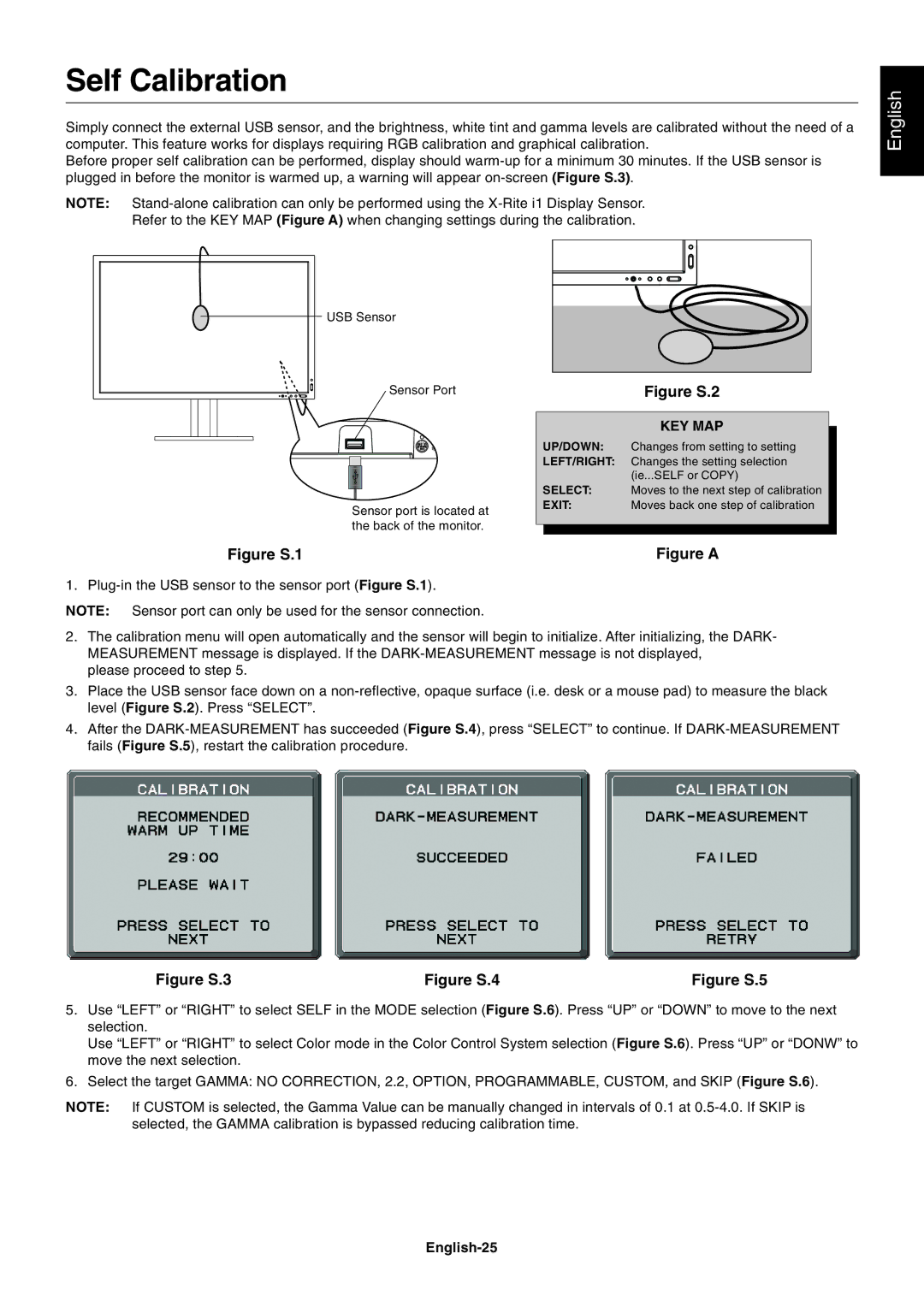 NEC LCD3090WQXi user manual Self Calibration, English-25 