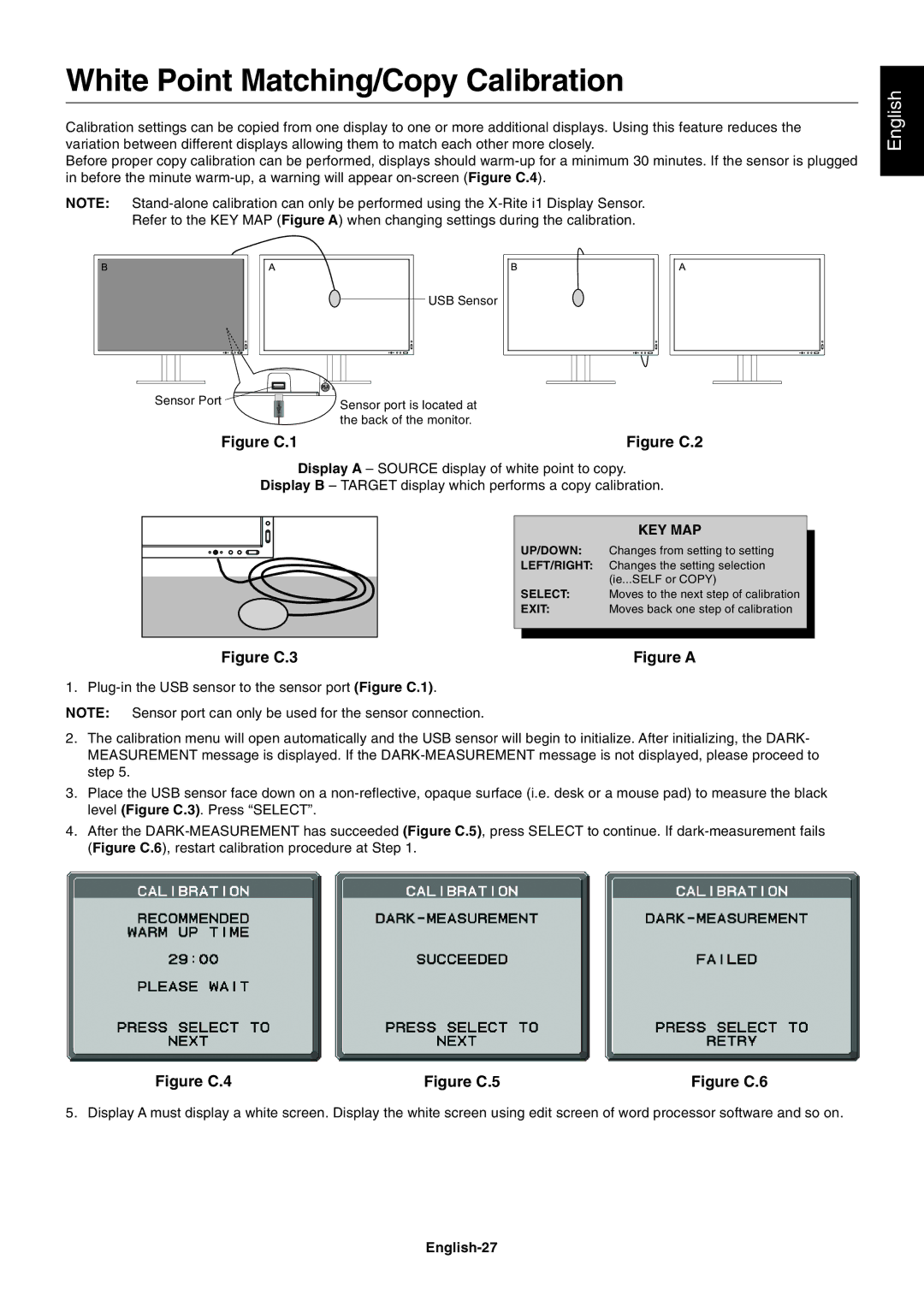 NEC LCD3090WQXi user manual White Point Matching/Copy Calibration, English-27 