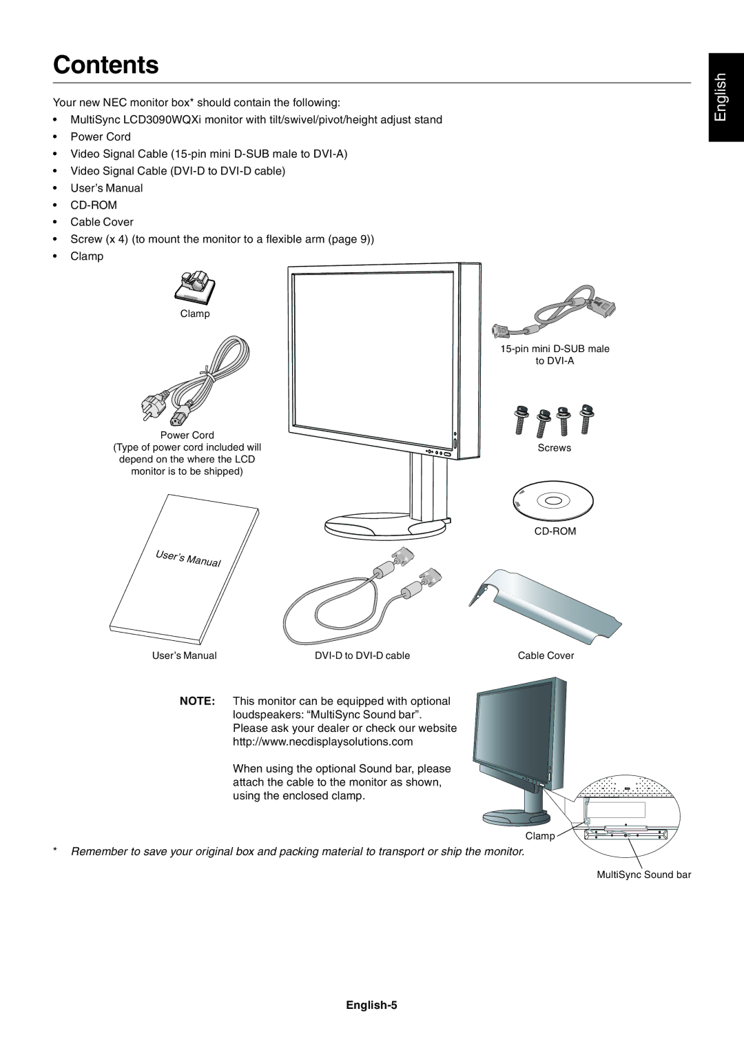 NEC LCD3090WQXi user manual Contents 