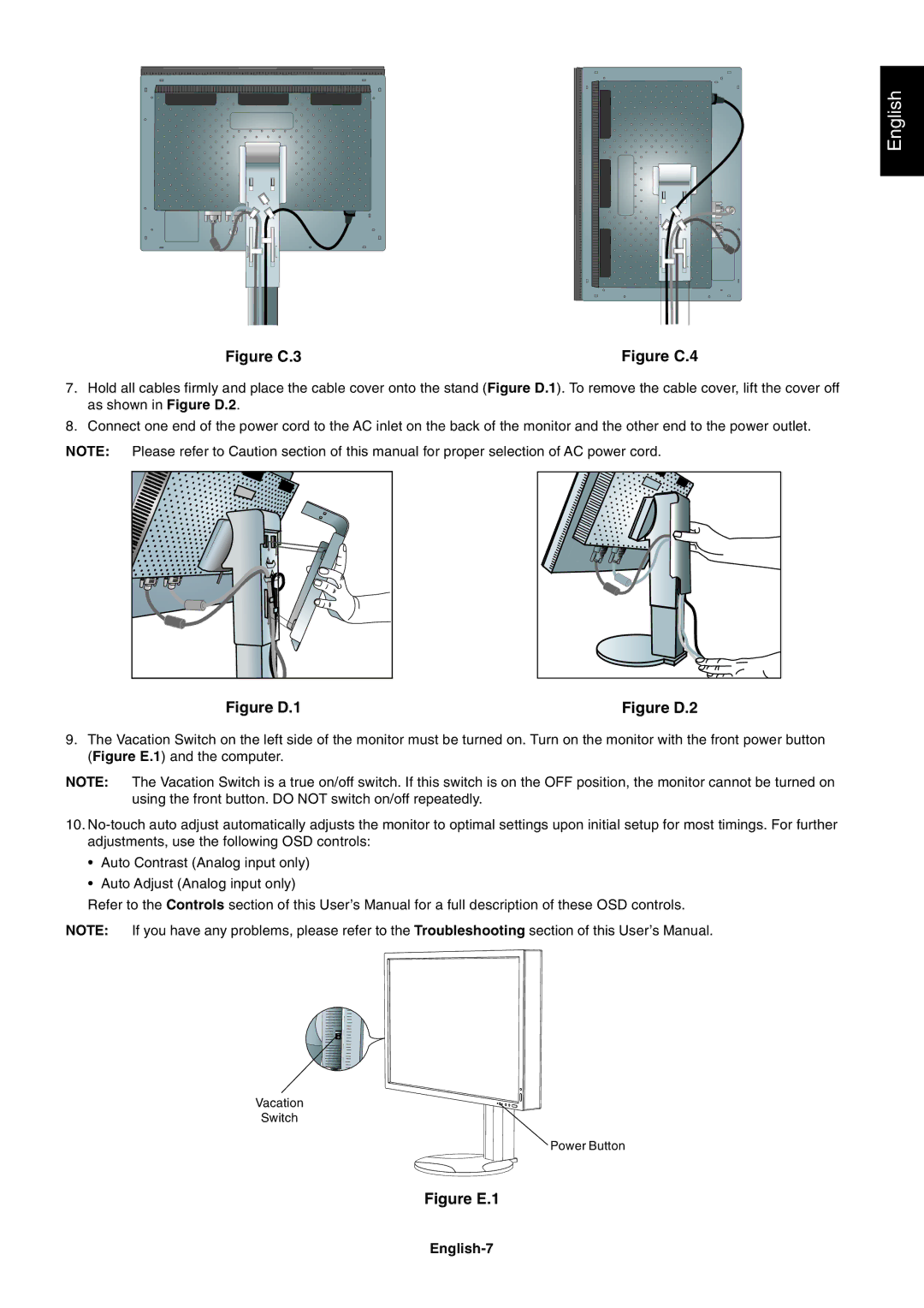 NEC LCD3090WQXi user manual Figure C.3, English-7 