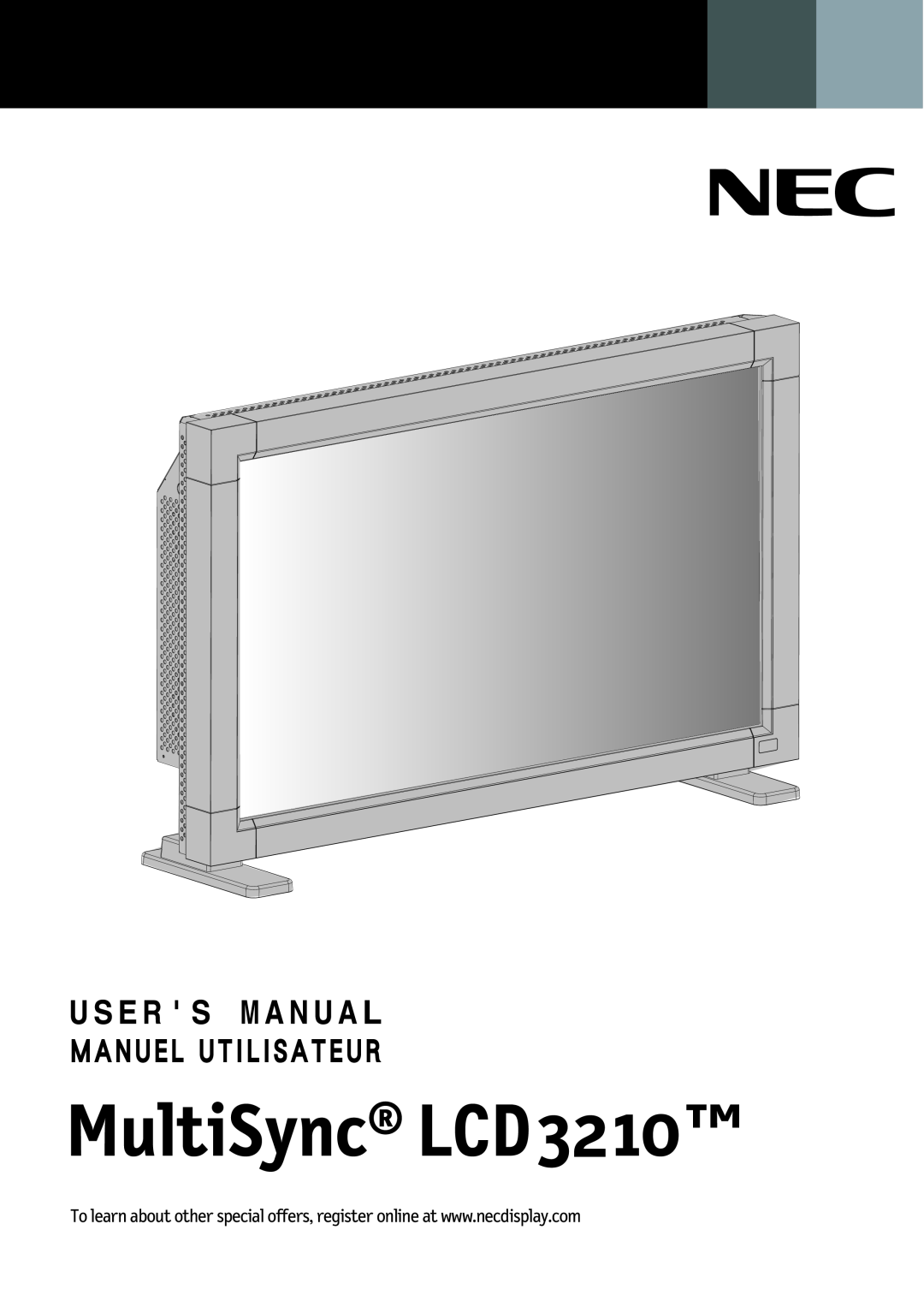 NEC LCD3210 manual Manuel Utilisateur 