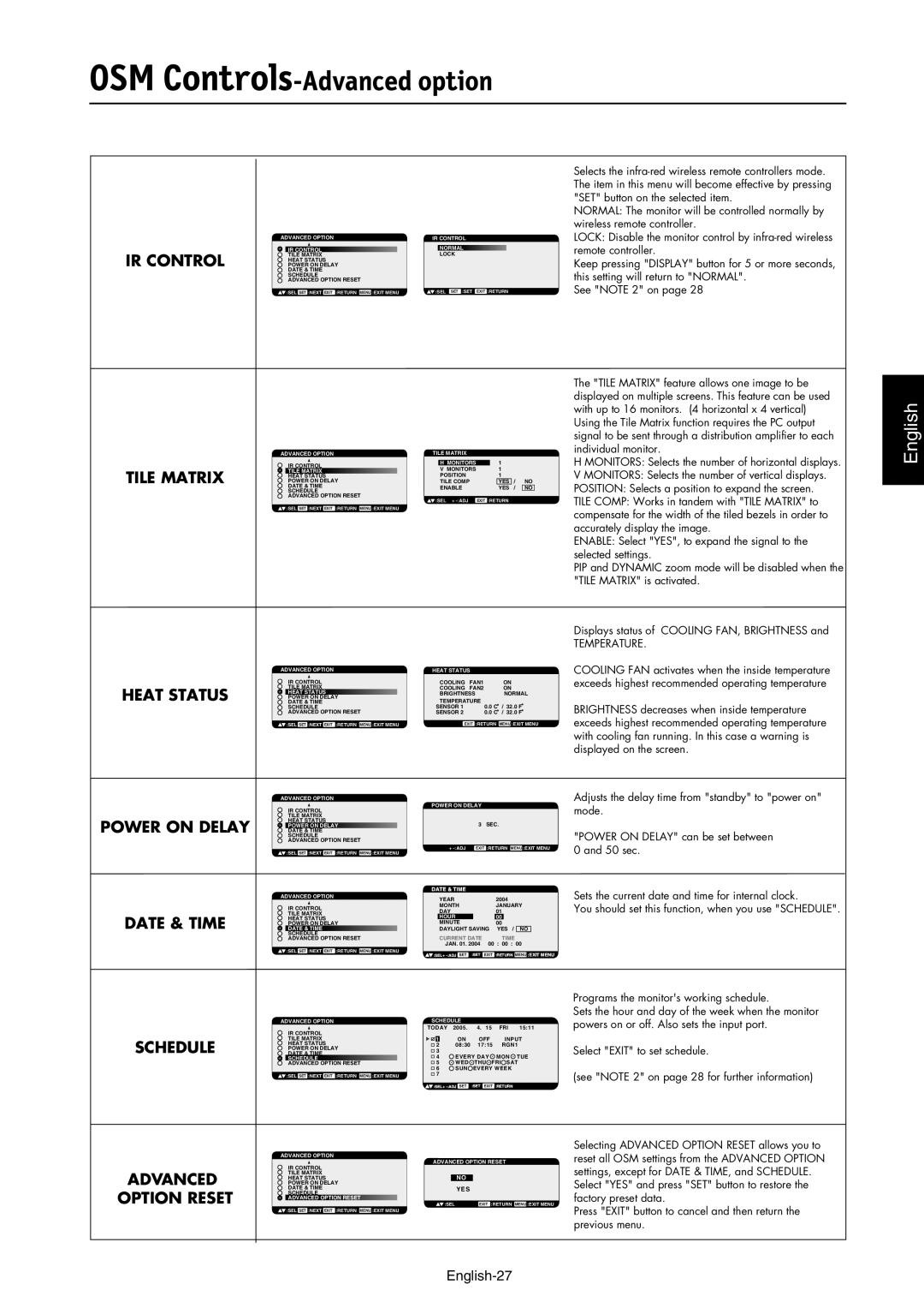 NEC LCD3210 manual Advanced 