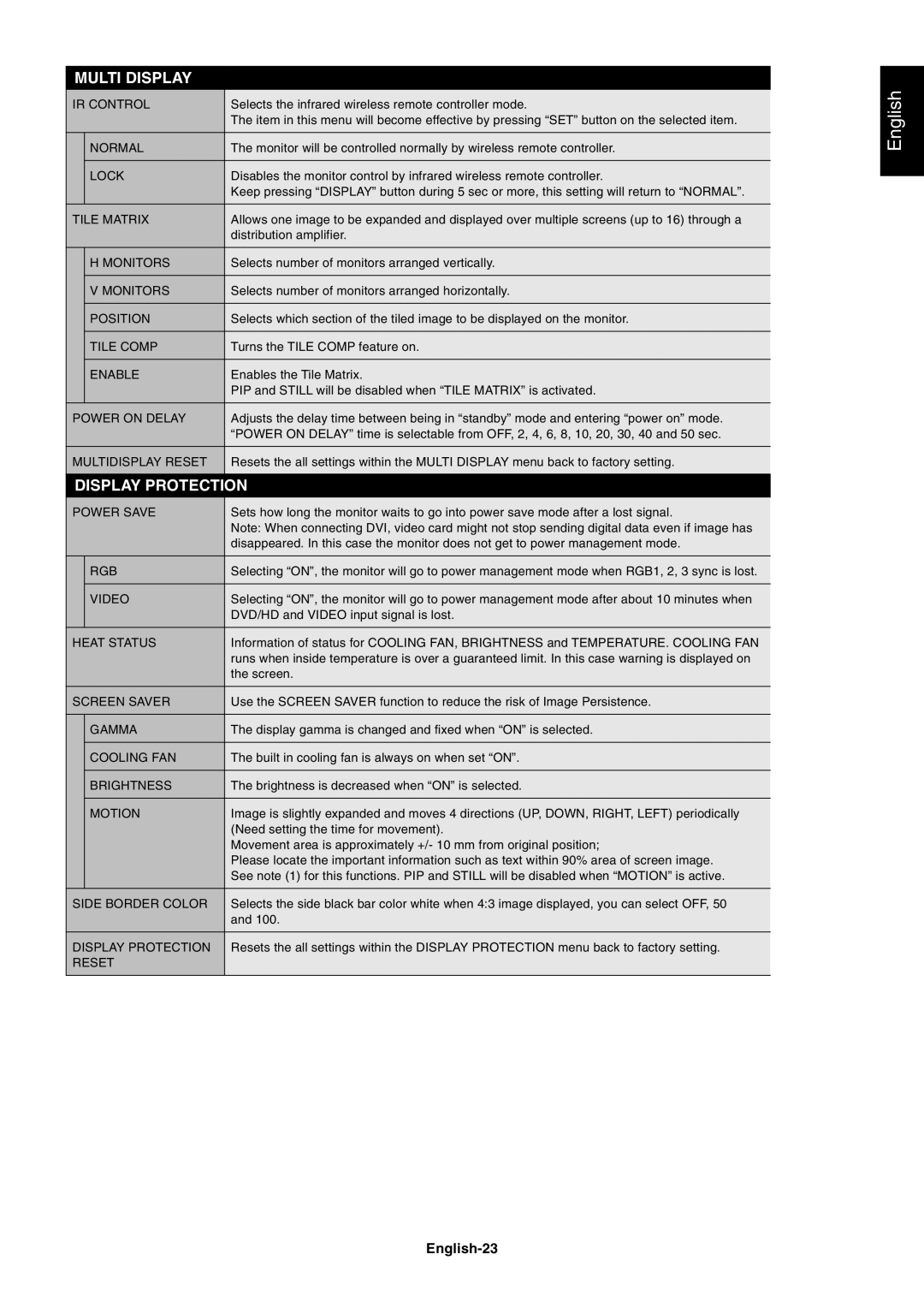 NEC LCD4215, LCD3215 user manual English-23 