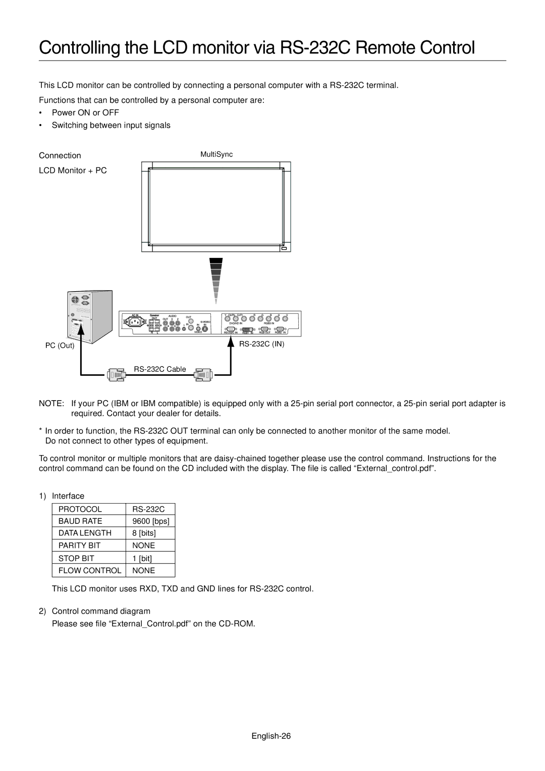 NEC LCD3215, LCD4215 user manual Connection, English-26 