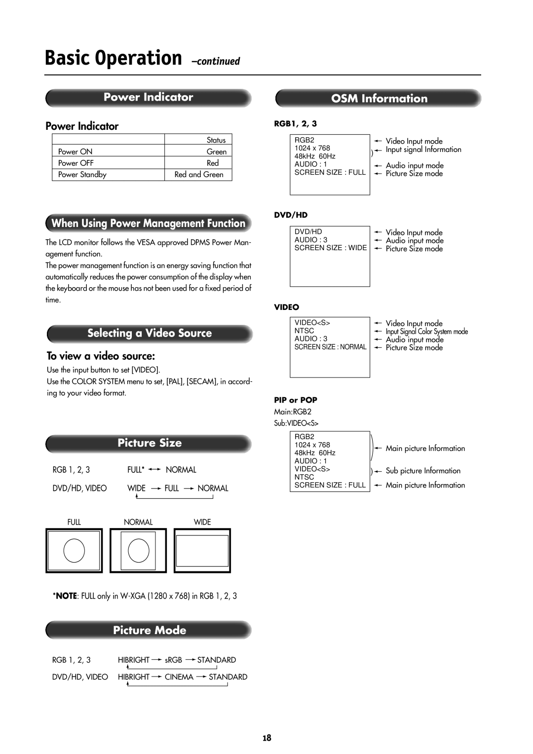 NEC LCD4000 manual Basic Operation 