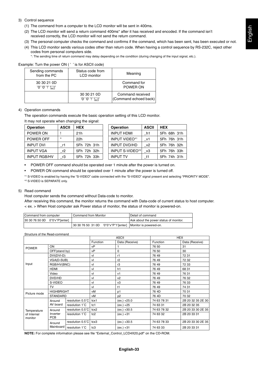 NEC LCD4020, LCD4620 user manual English-33 