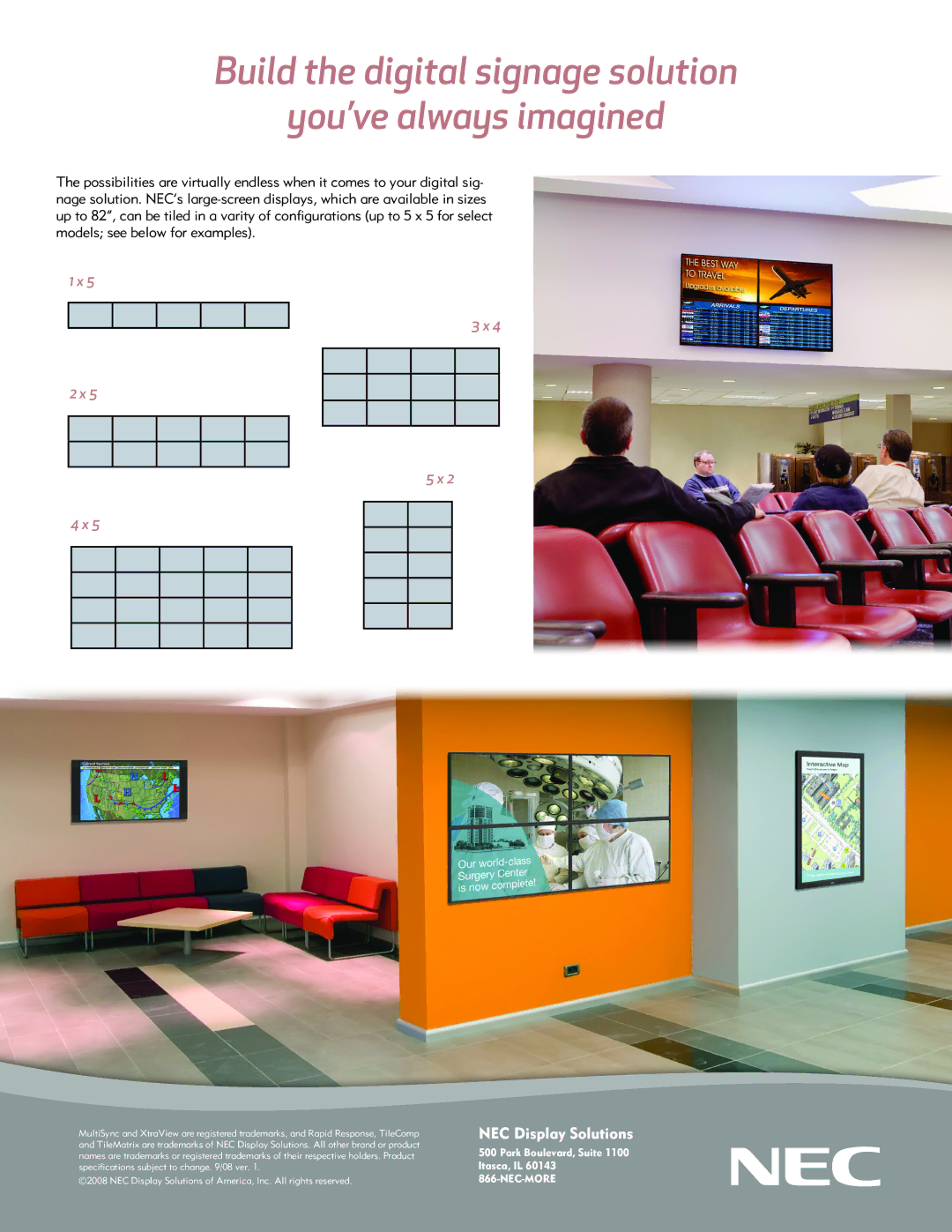 NEC LCD5220-TMX4, LCD4020-TMX4 manual Build the digital signage solution You’ve always imagined 