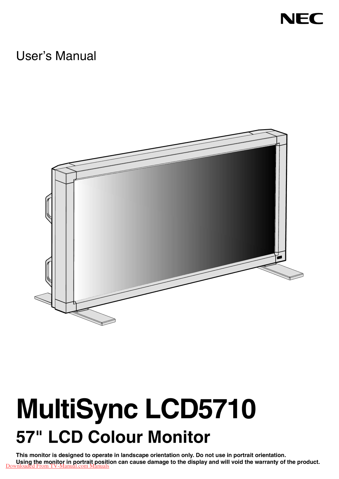 NEC user manual MultiSync LCD5710 