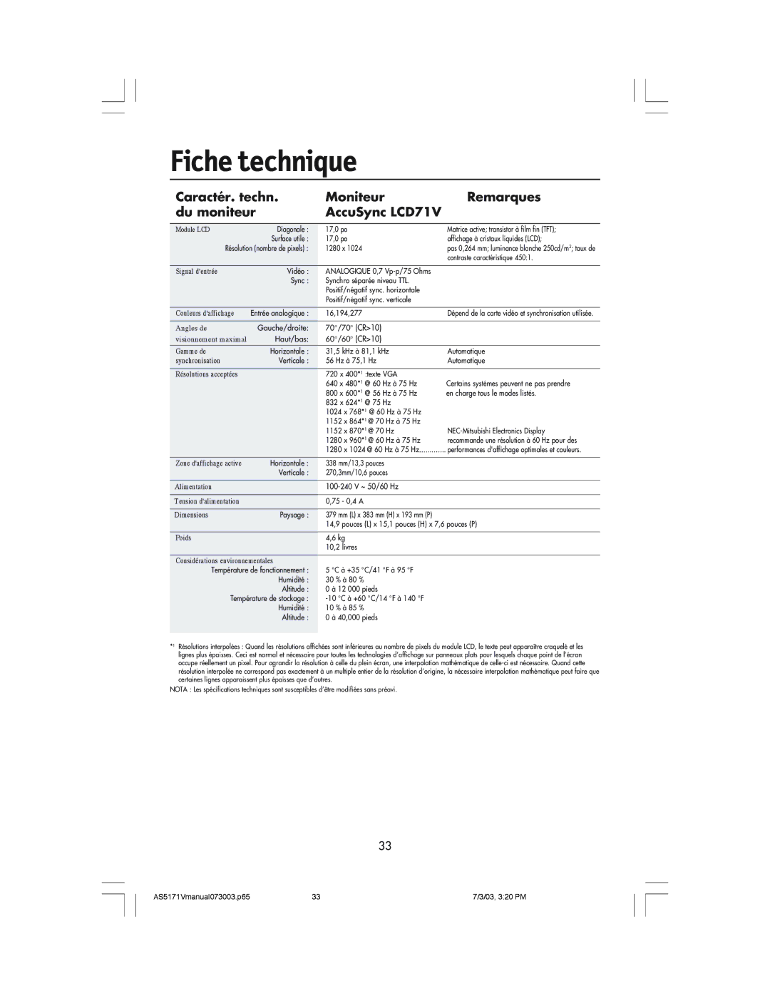 NEC LCD71V manual 16,194,277 