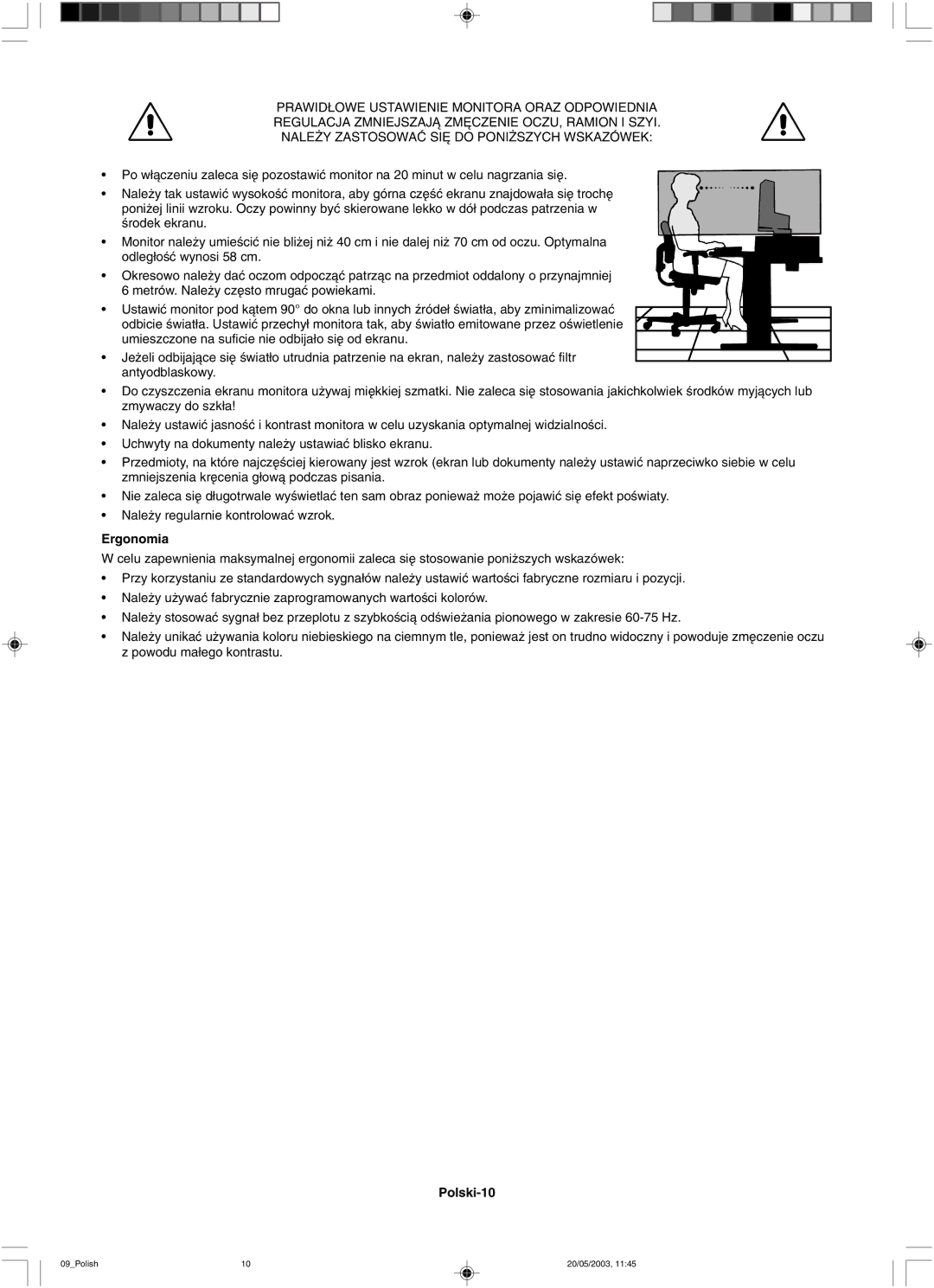 NEC LCD71VM, LCD51VM user manual Polski-10 