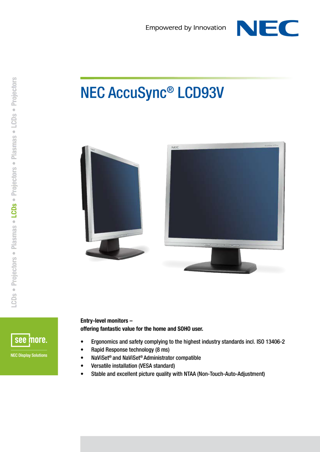 NEC manual NEC AccuSync LCD93V 