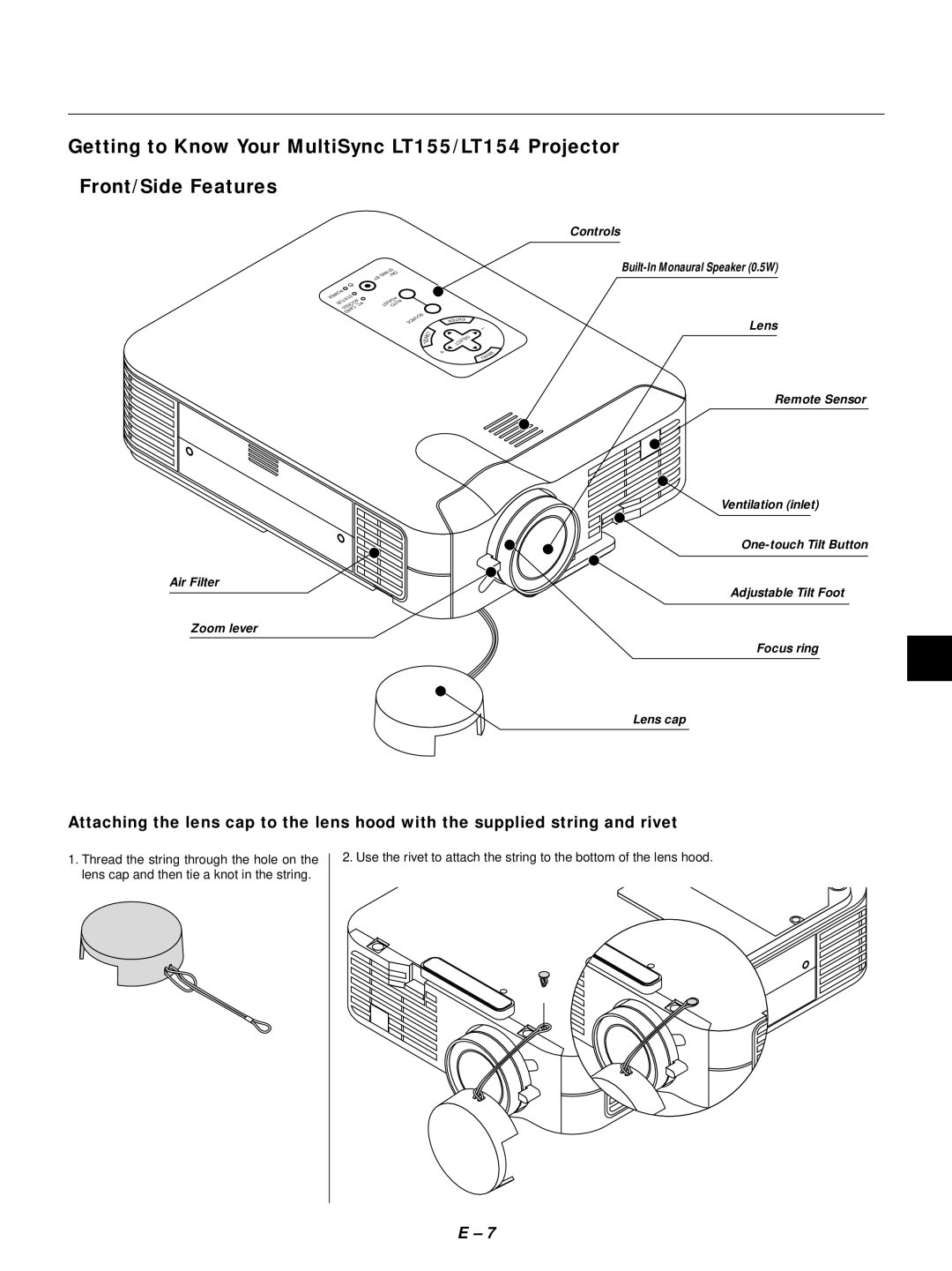 NEC LT155, LT154 user manual Controls 