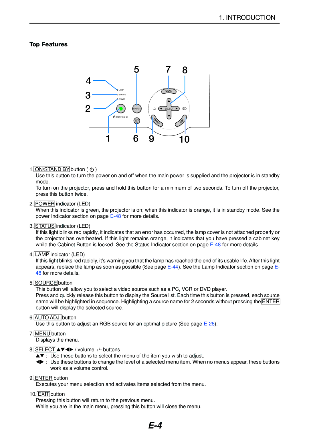 NEC LT180 manual Top Features 